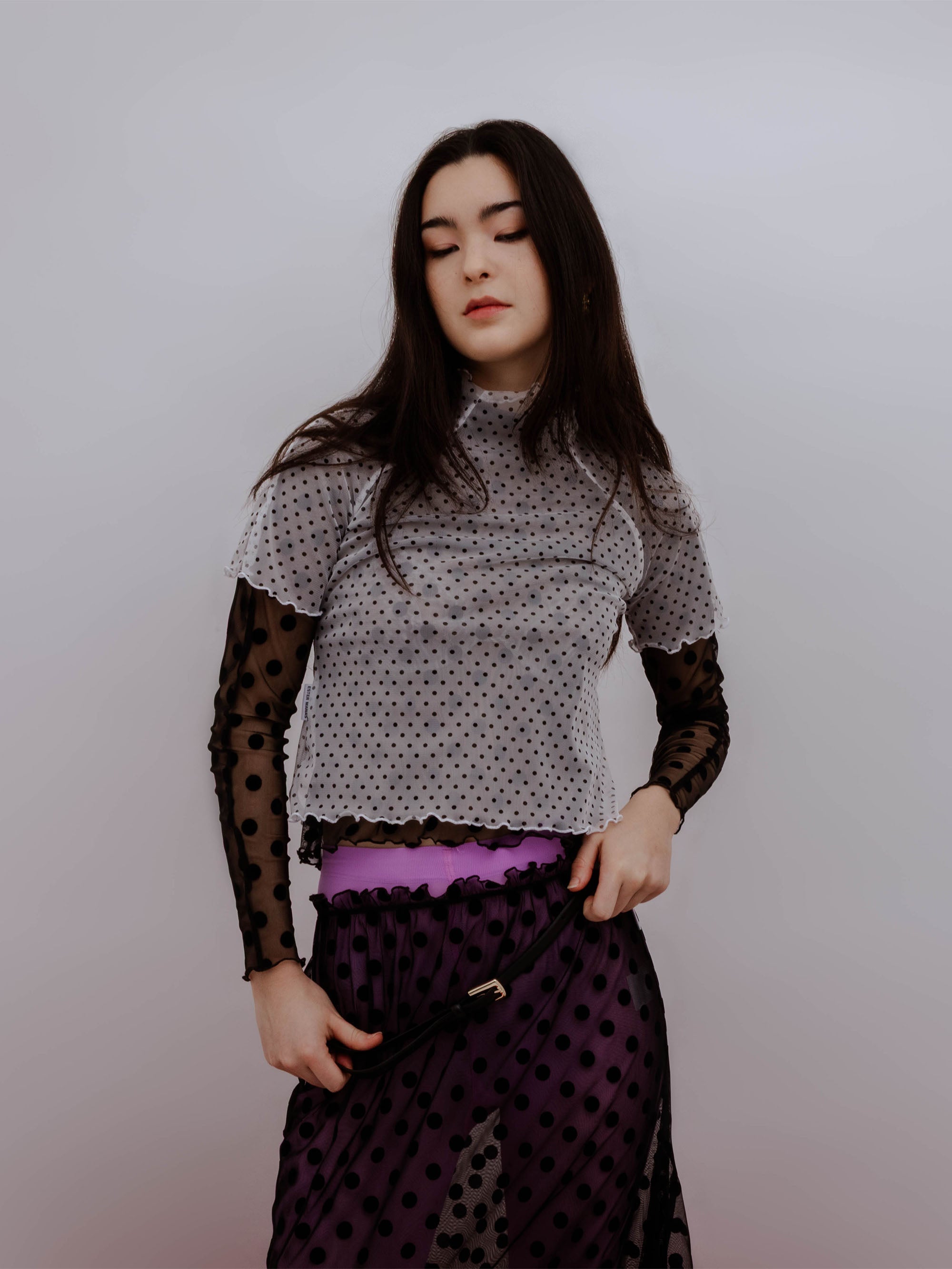 Polka Dots Black Easy Top