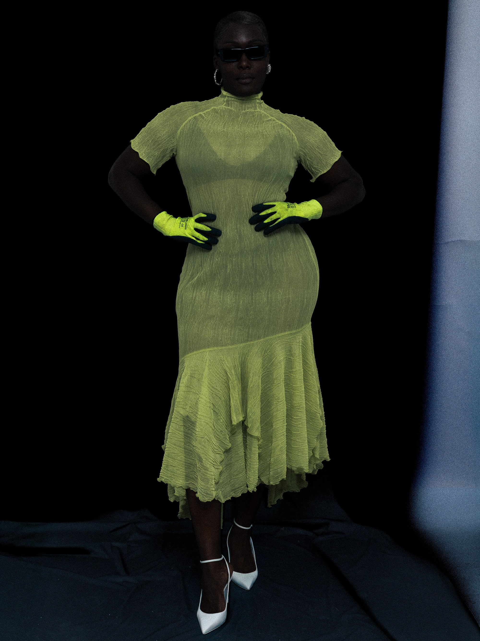 Pistachio Crumpled Easy Dress