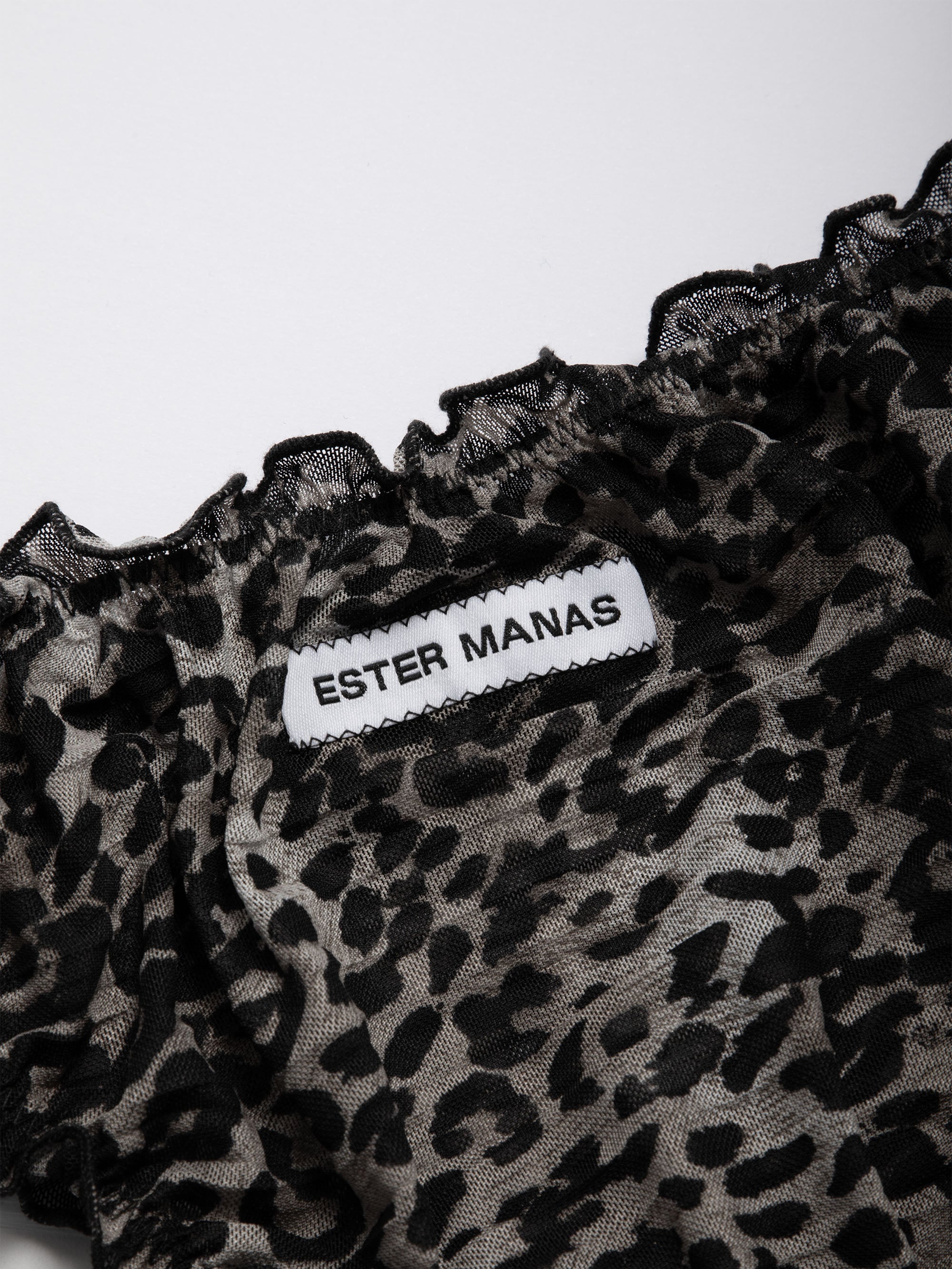 Black & Taupe Leopard Ruffled Panties