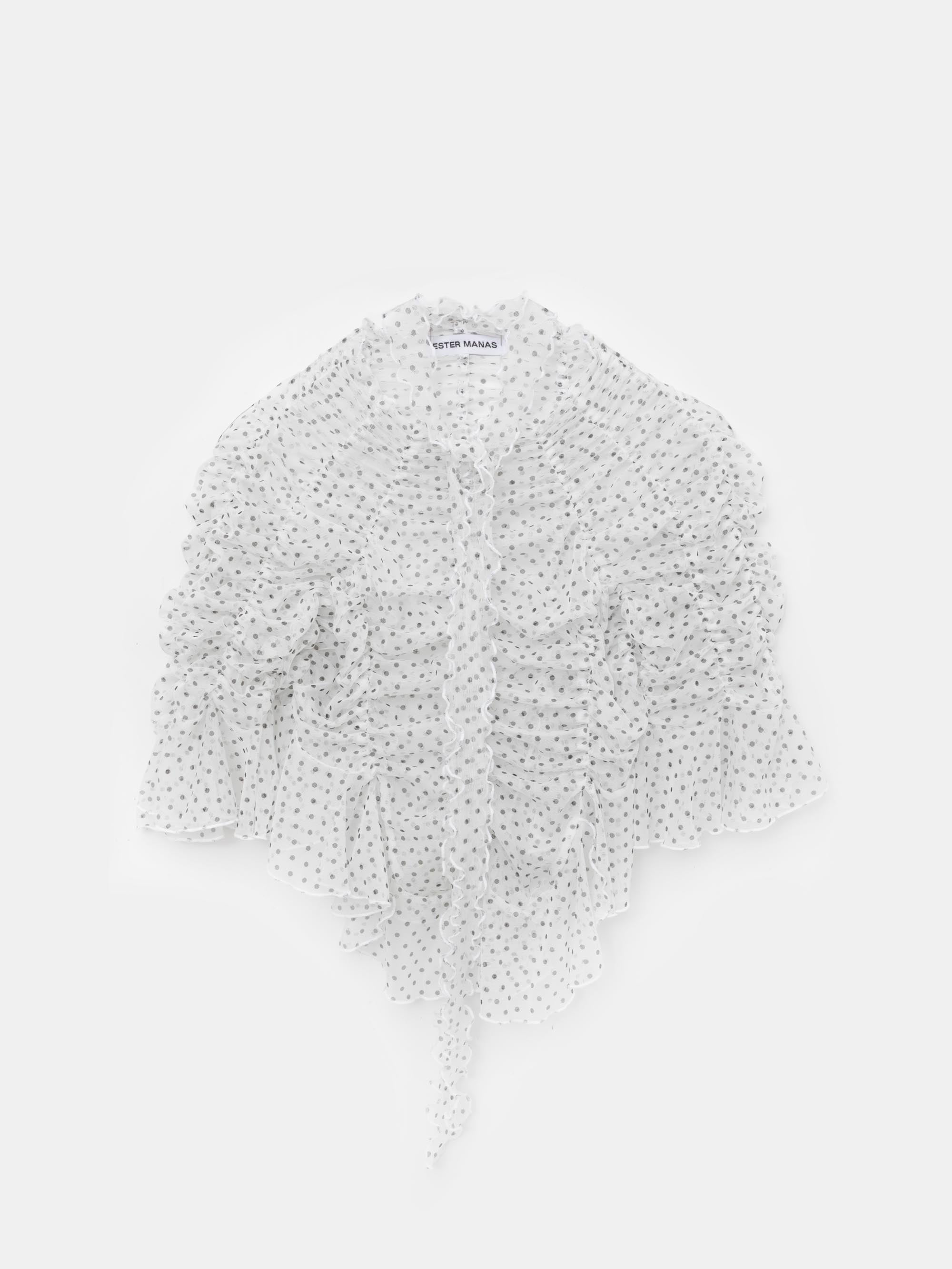 Polka-dot Crop Signature Ruched Top