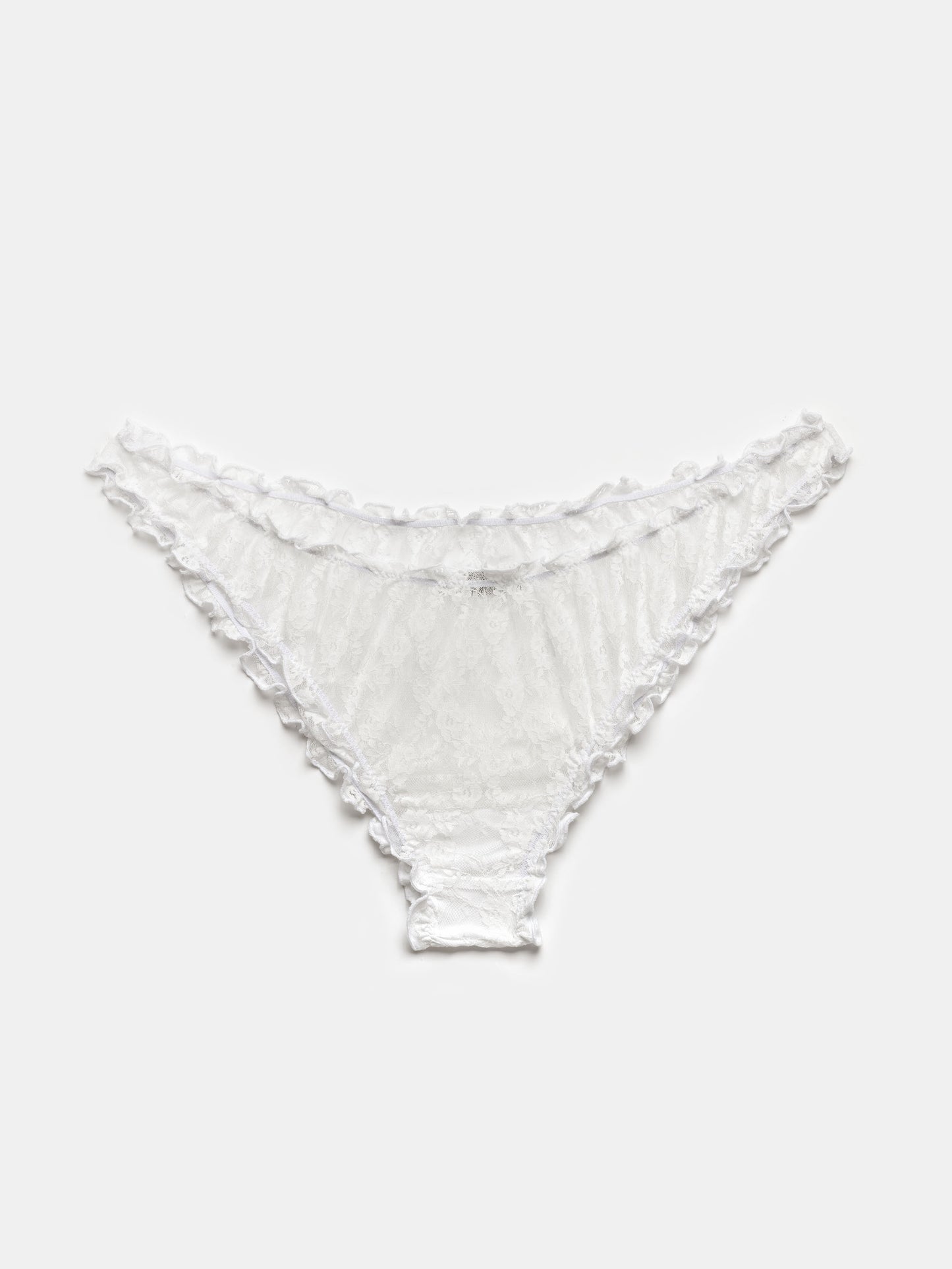 White Floral Lace Ruffled Panties
