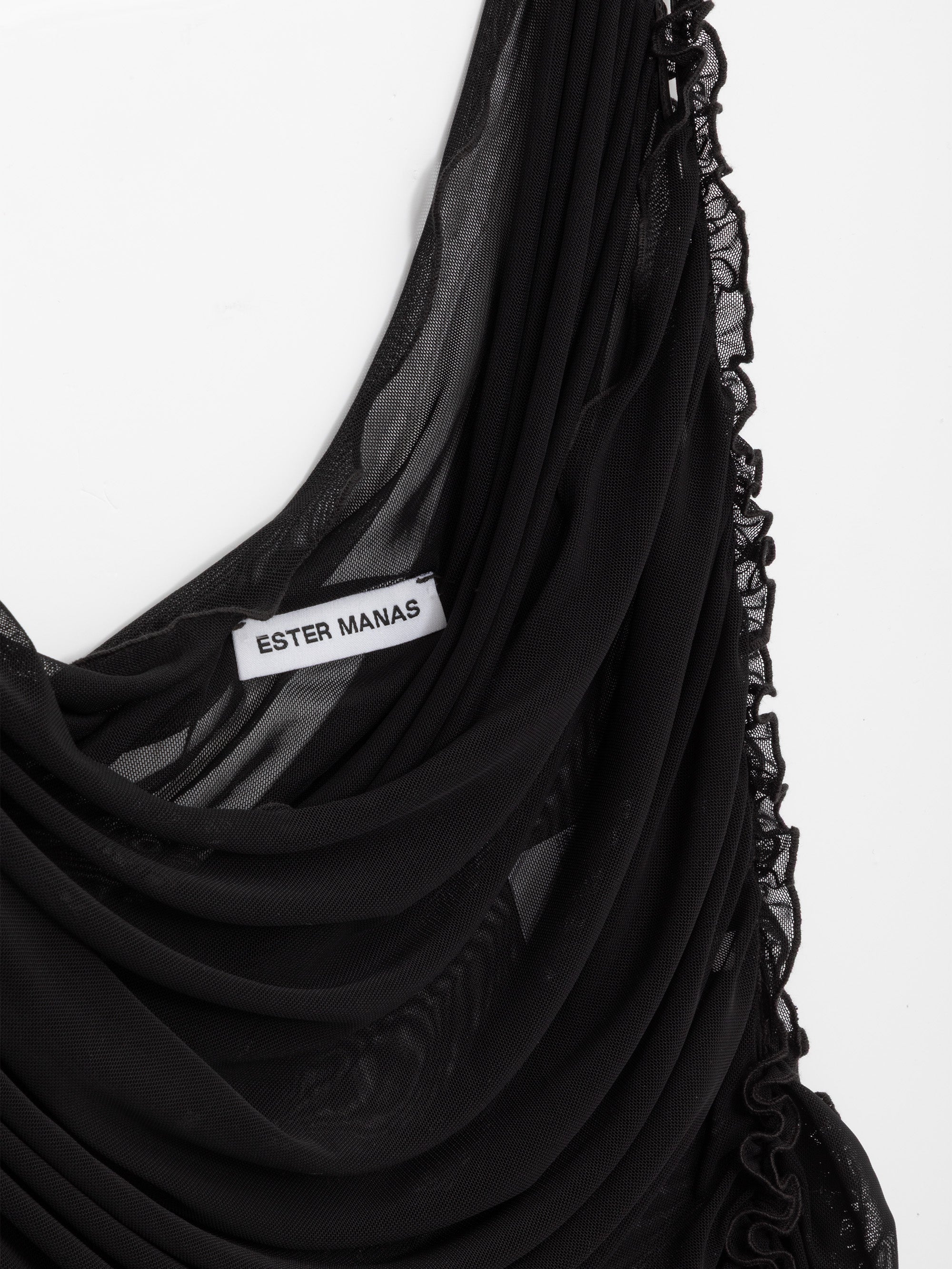 Midnight Ruched Sheer Dress