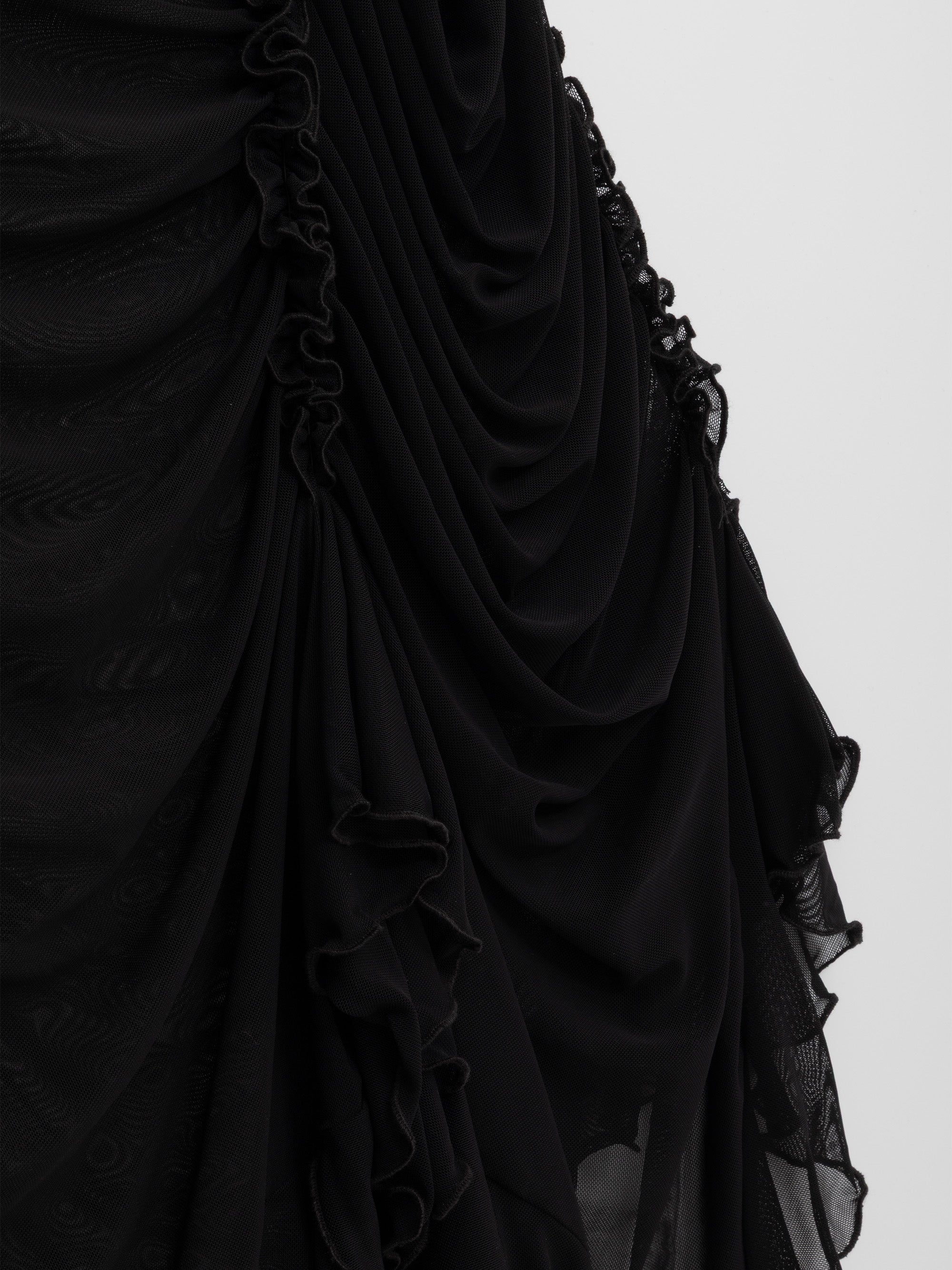 Midnight Ruched Sheer Dress