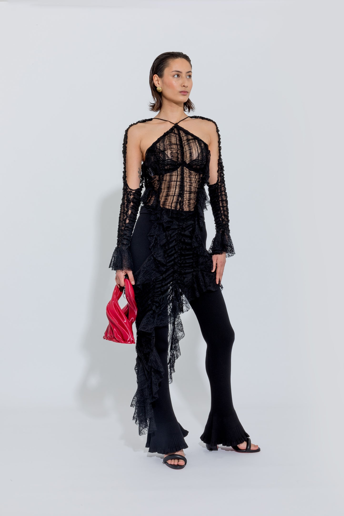 Black Revenge Ruched Dress