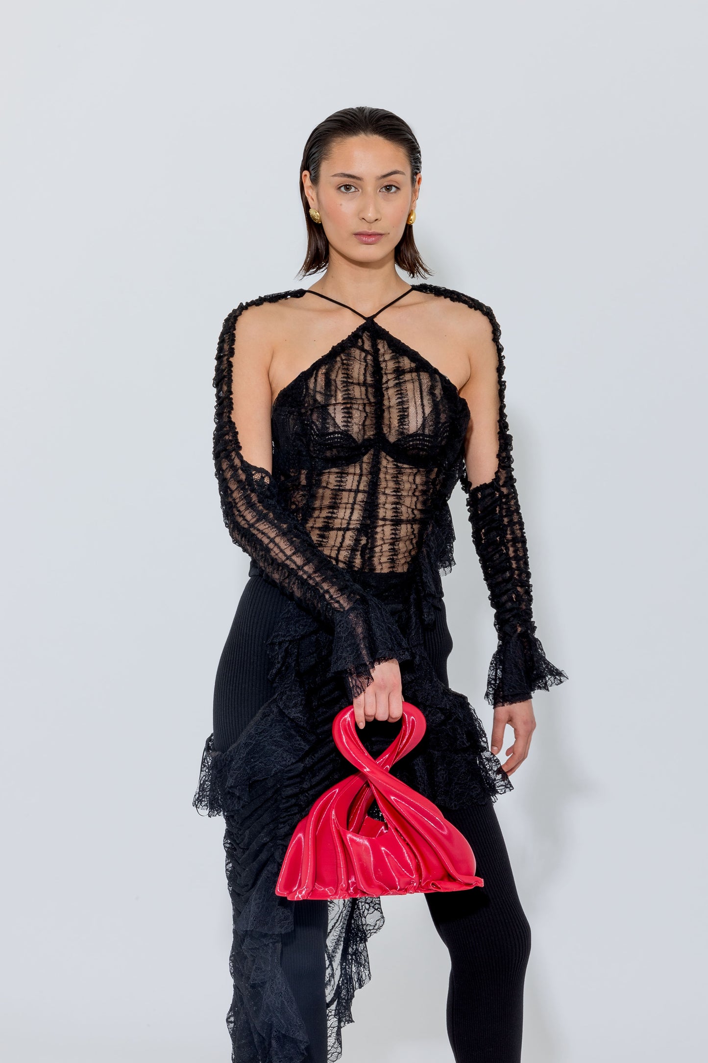 Black Revenge Ruched Dress