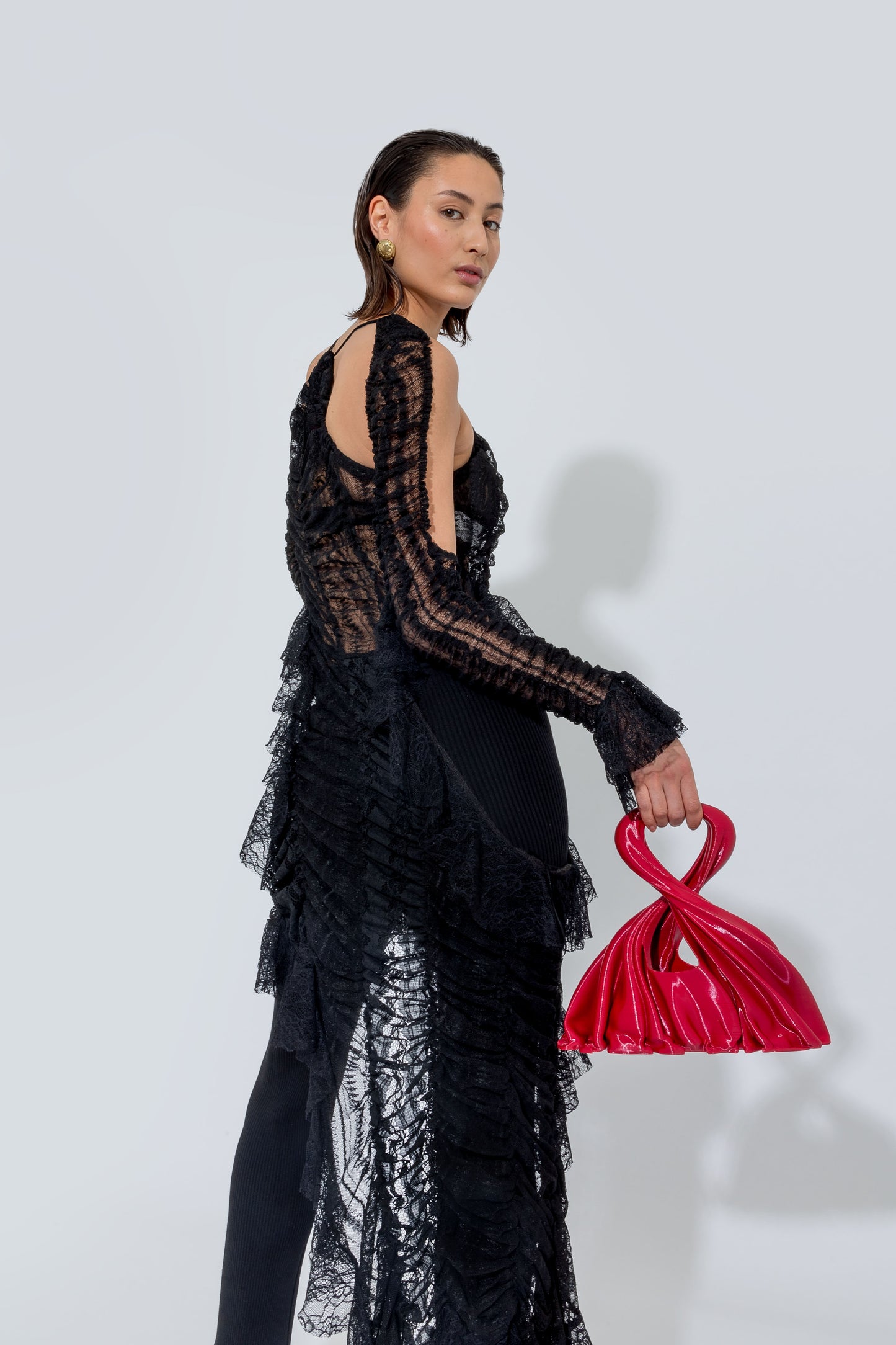 Black Revenge Ruched Dress