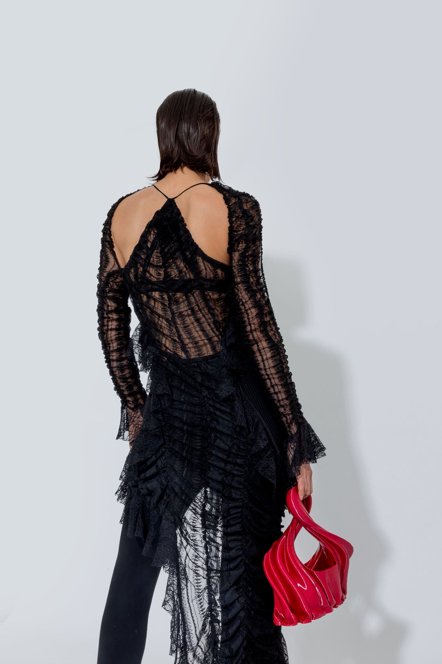 Black Revenge Ruched Dress