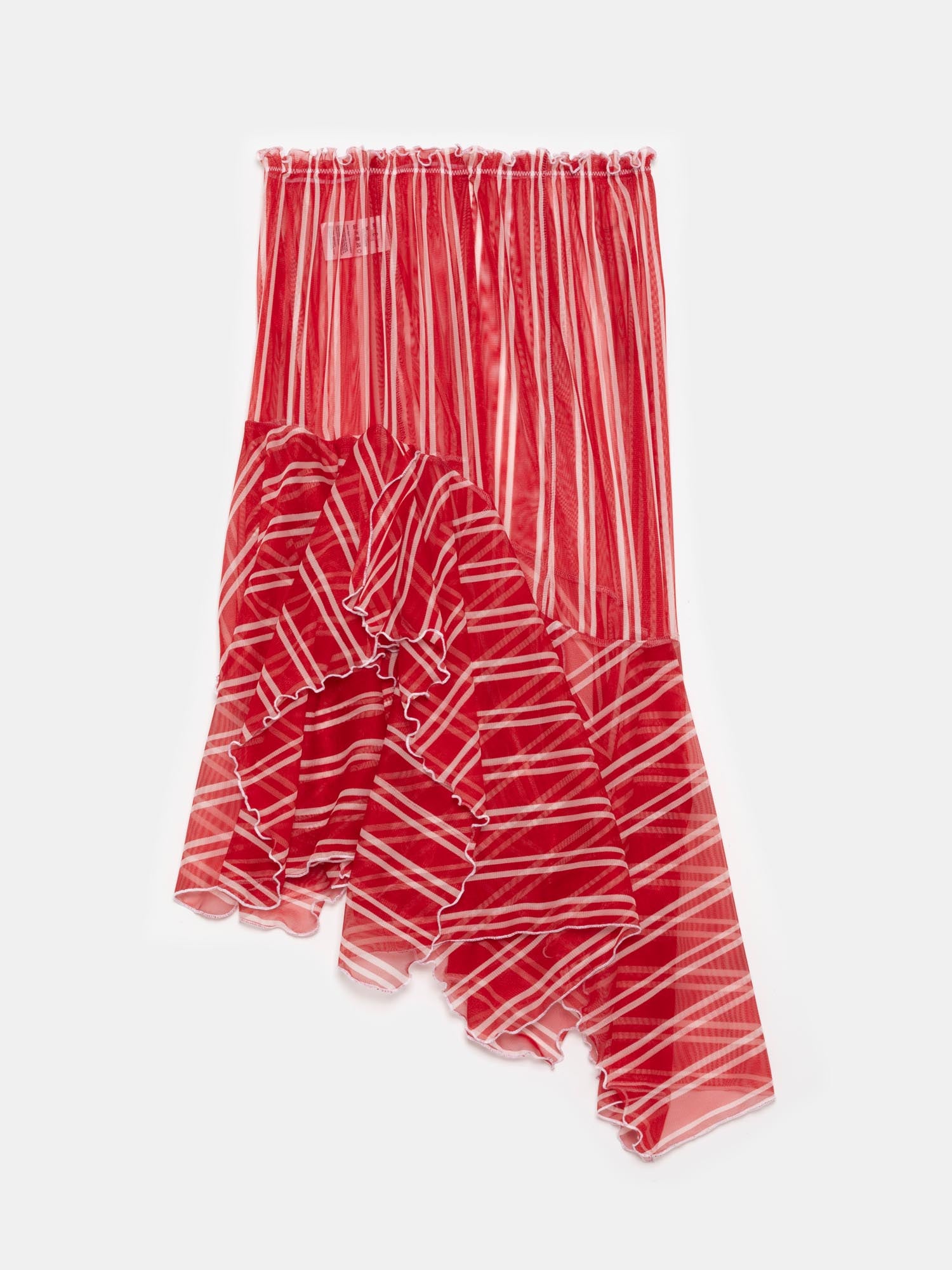 Red Striped Asymmetric Skirt
