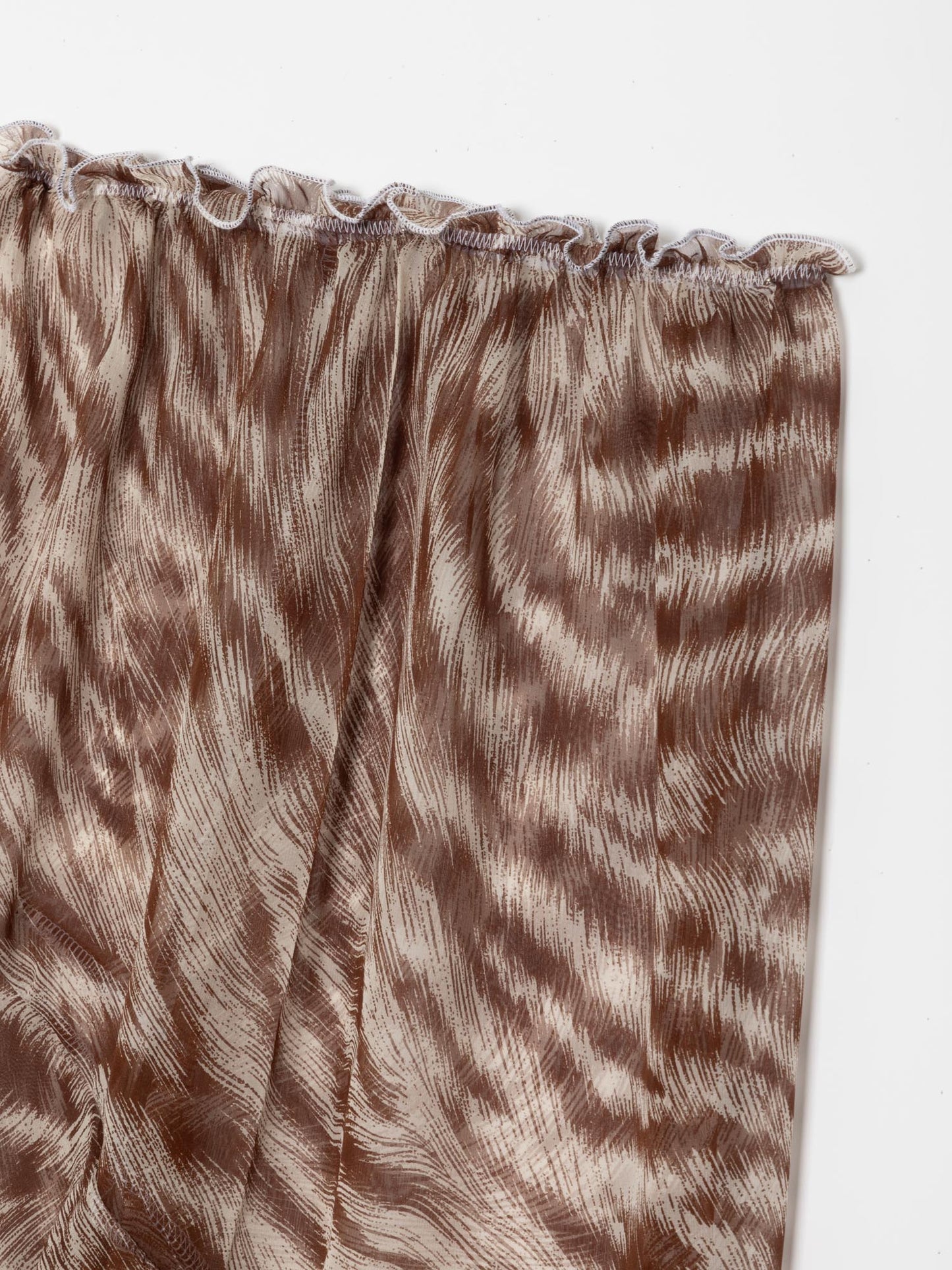 Brown Abstract Asymmetric Skirt