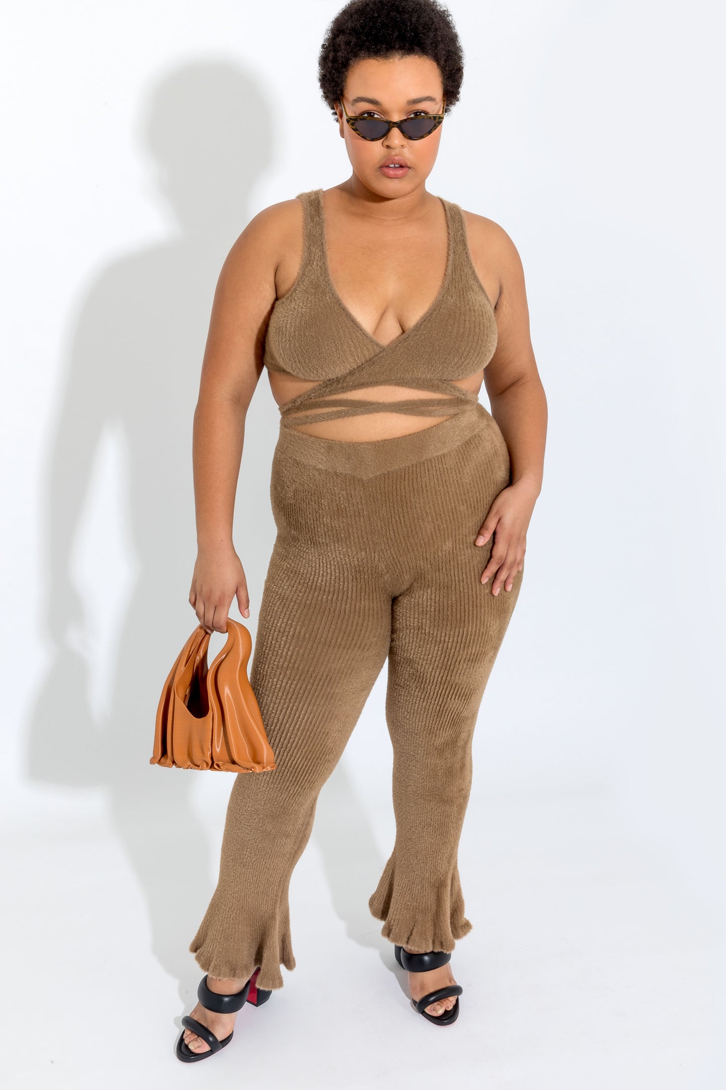 Brown Frilly Pants