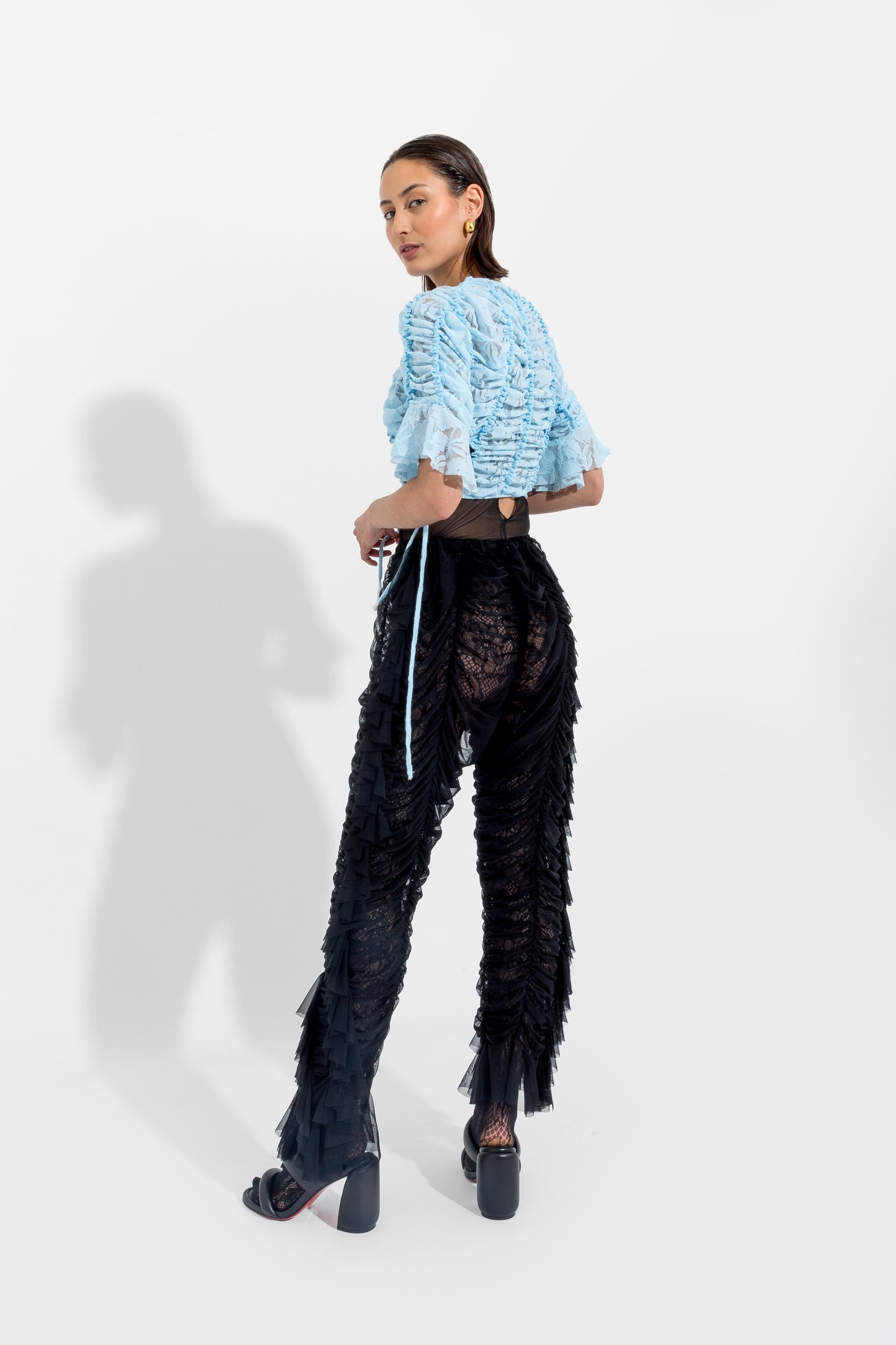 Black Medusa Ruched Pants