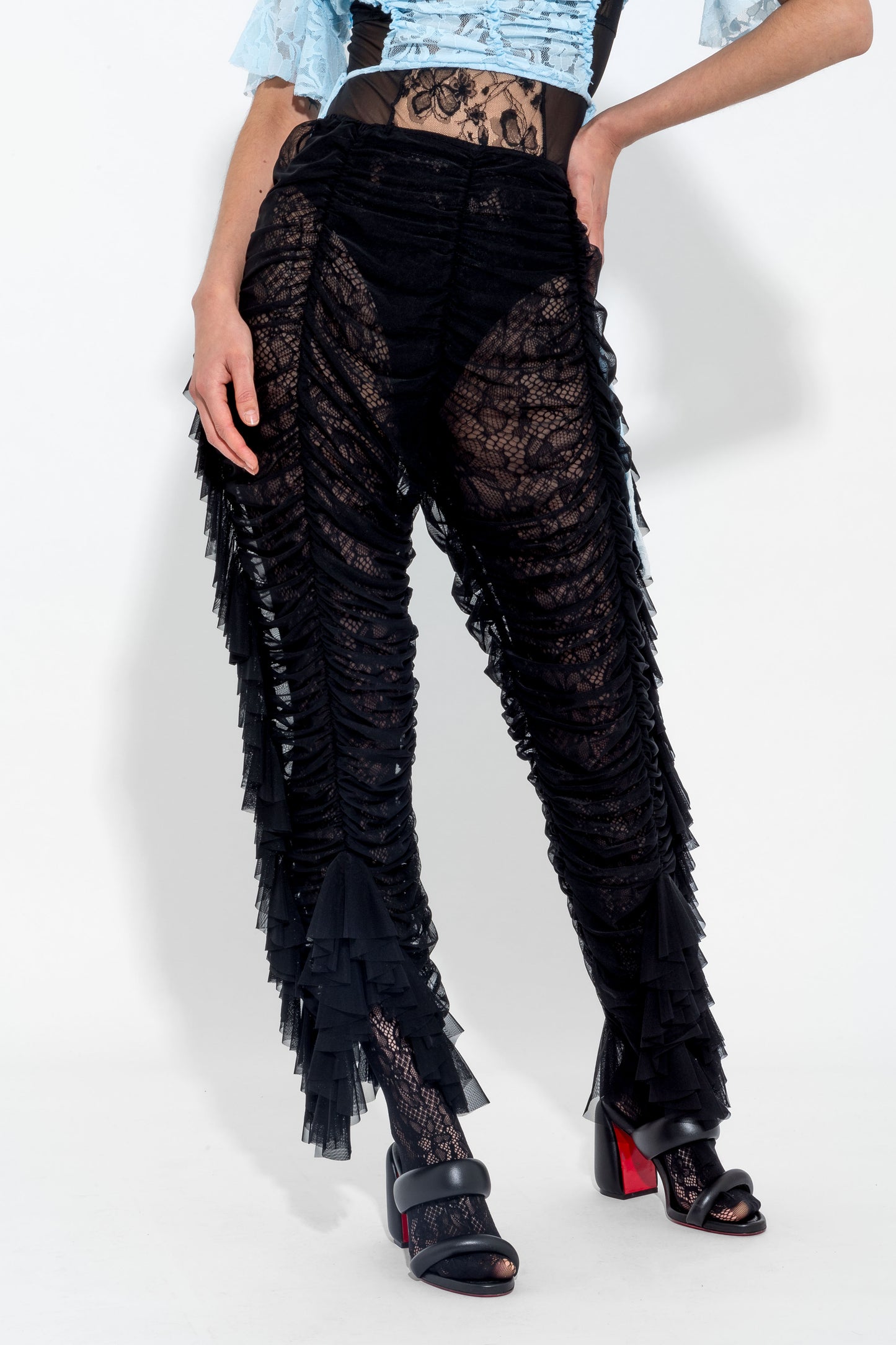 Black Medusa Ruched Pants
