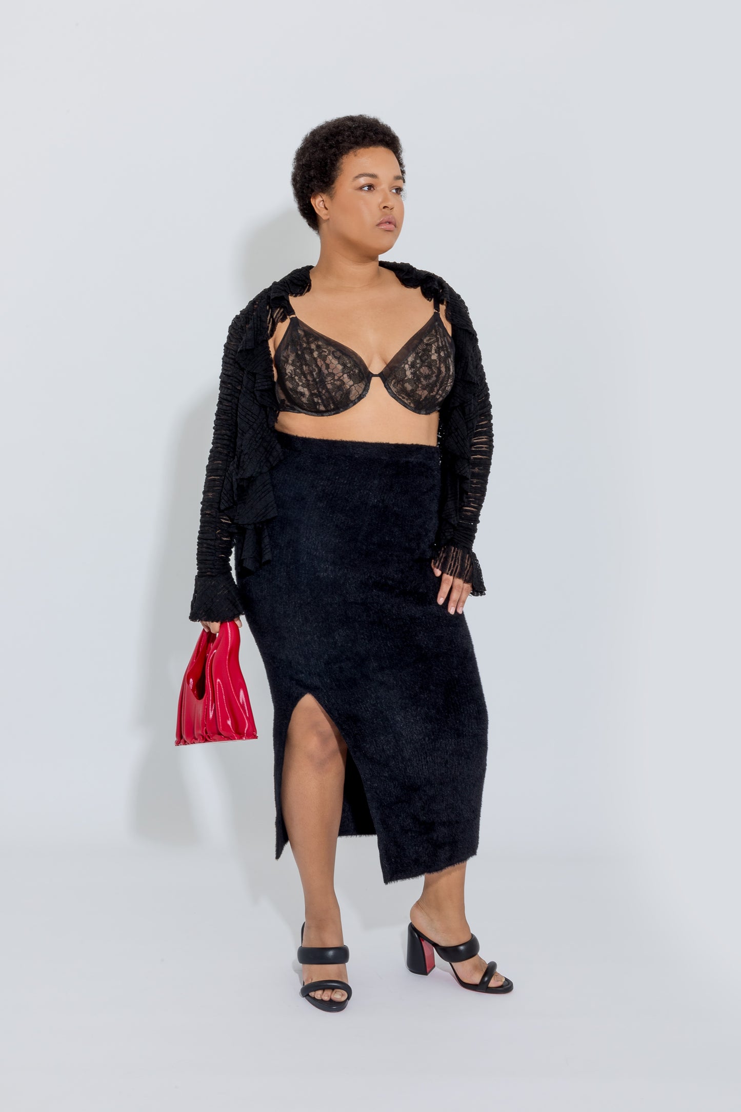 Black Ruched Bolero
