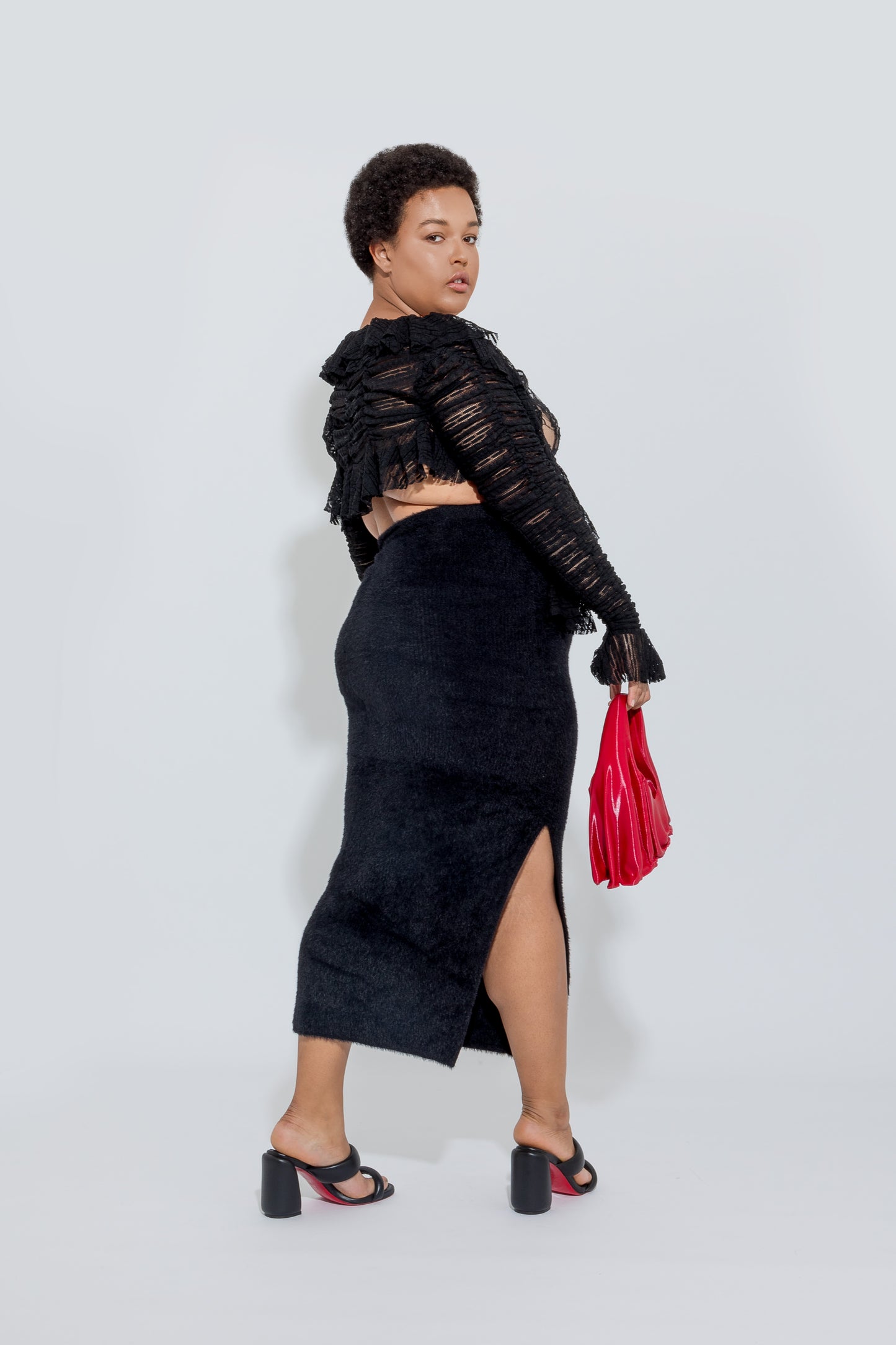 Black Ruched Bolero