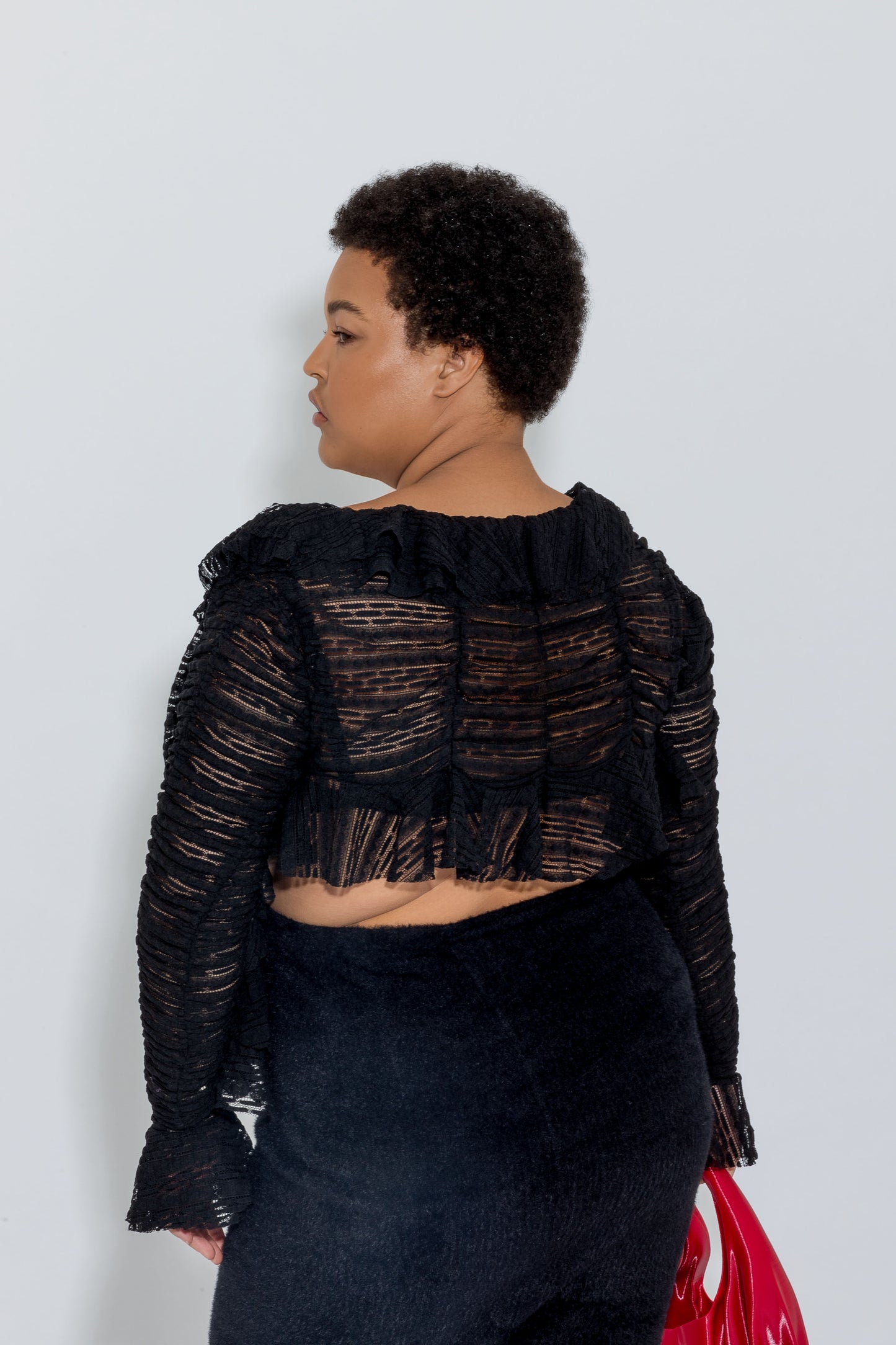 Black Ruched Bolero