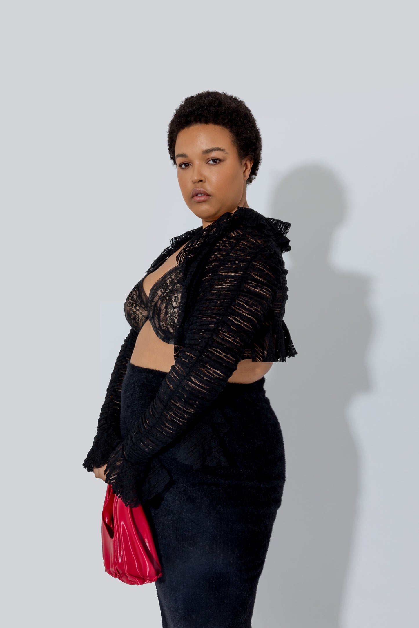 Black Ruched Bolero