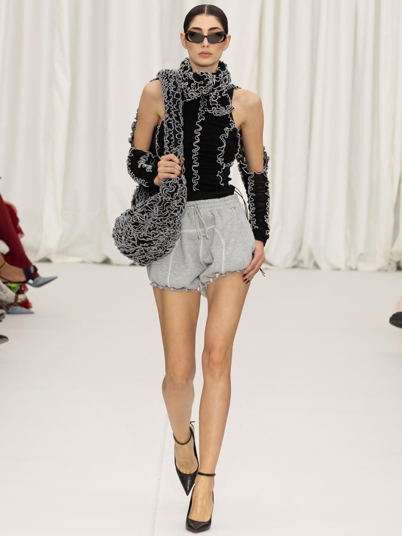 Signature Black Ruched Crop Top