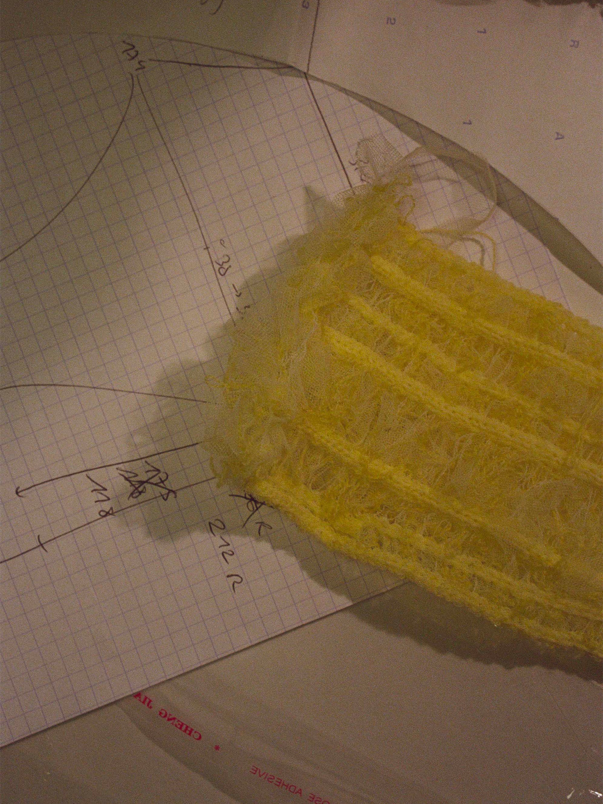 Mesh & Wool Sculptural Midi Skirt