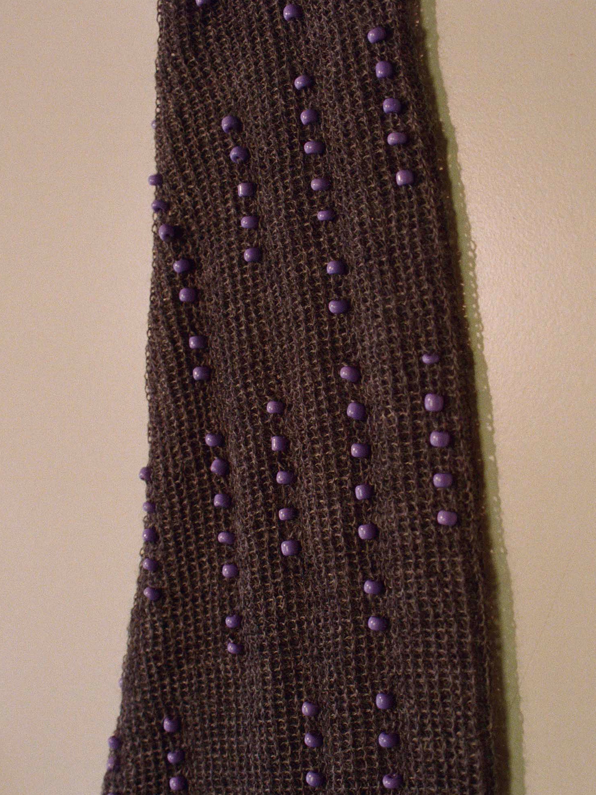 Beaded Open-Knit Wool Leggings