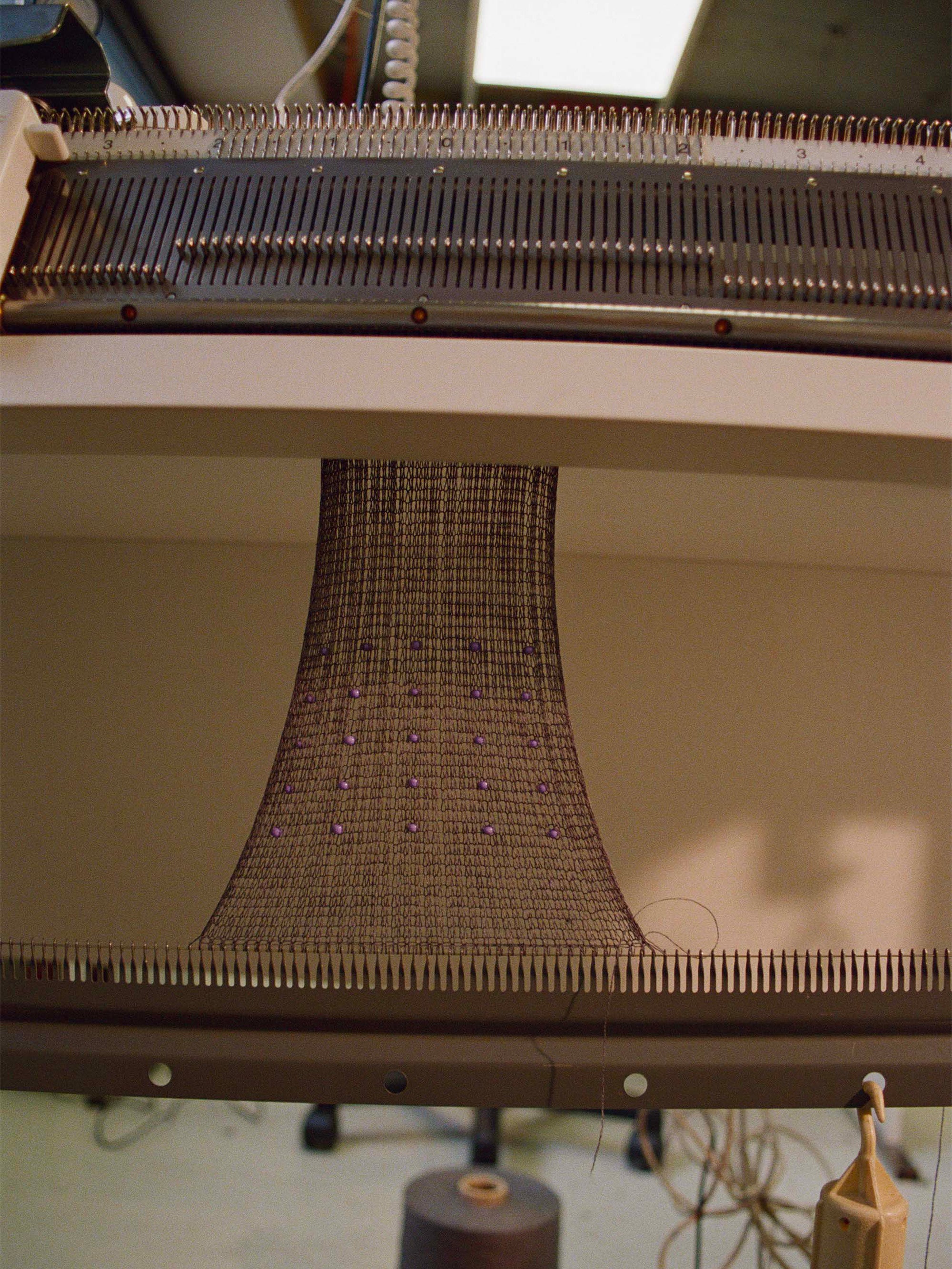 Beaded Open-Knit Wool Dress