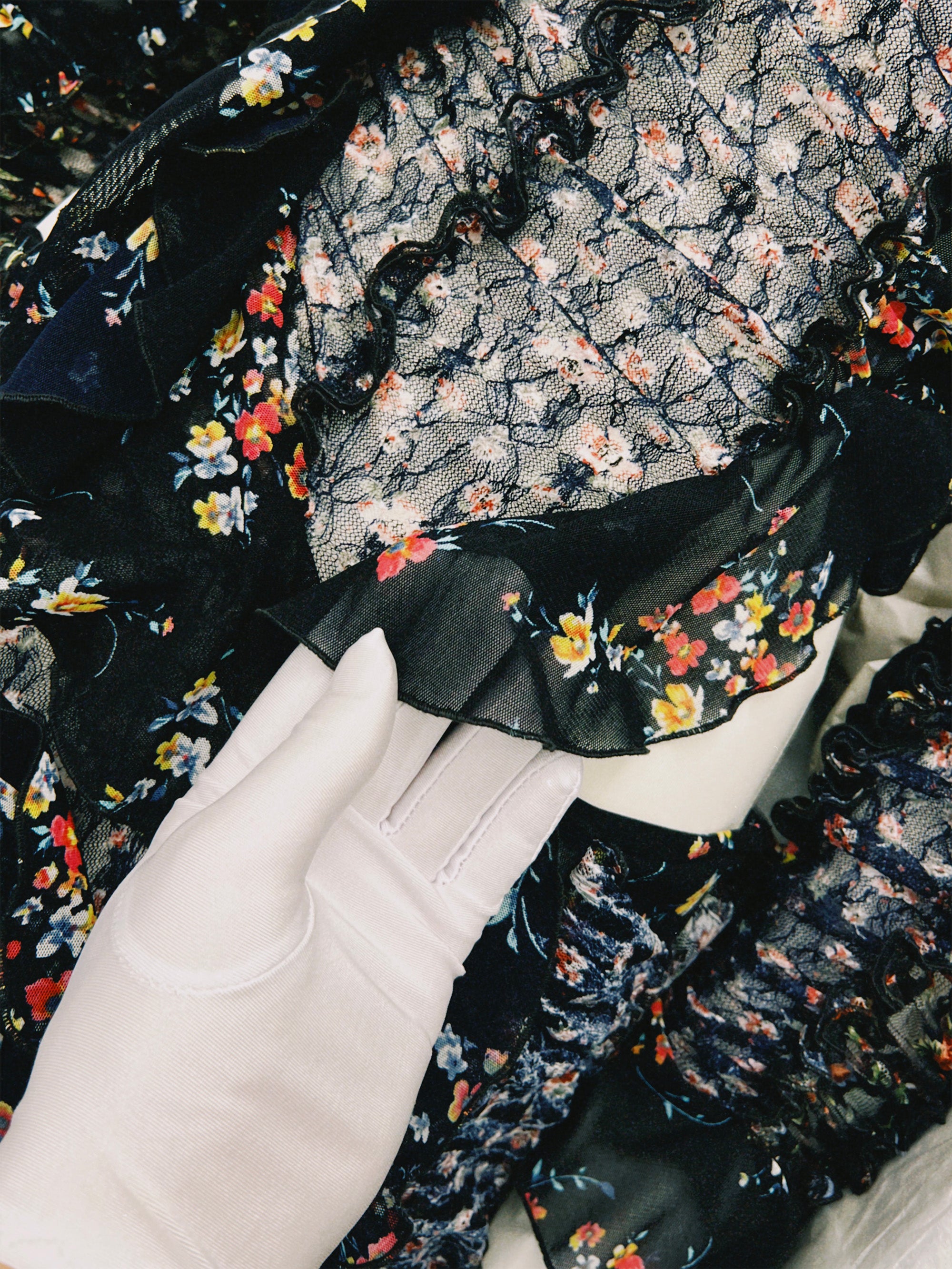 SS25 Look 05 – Floral Sheer Ruched Maxi Dress