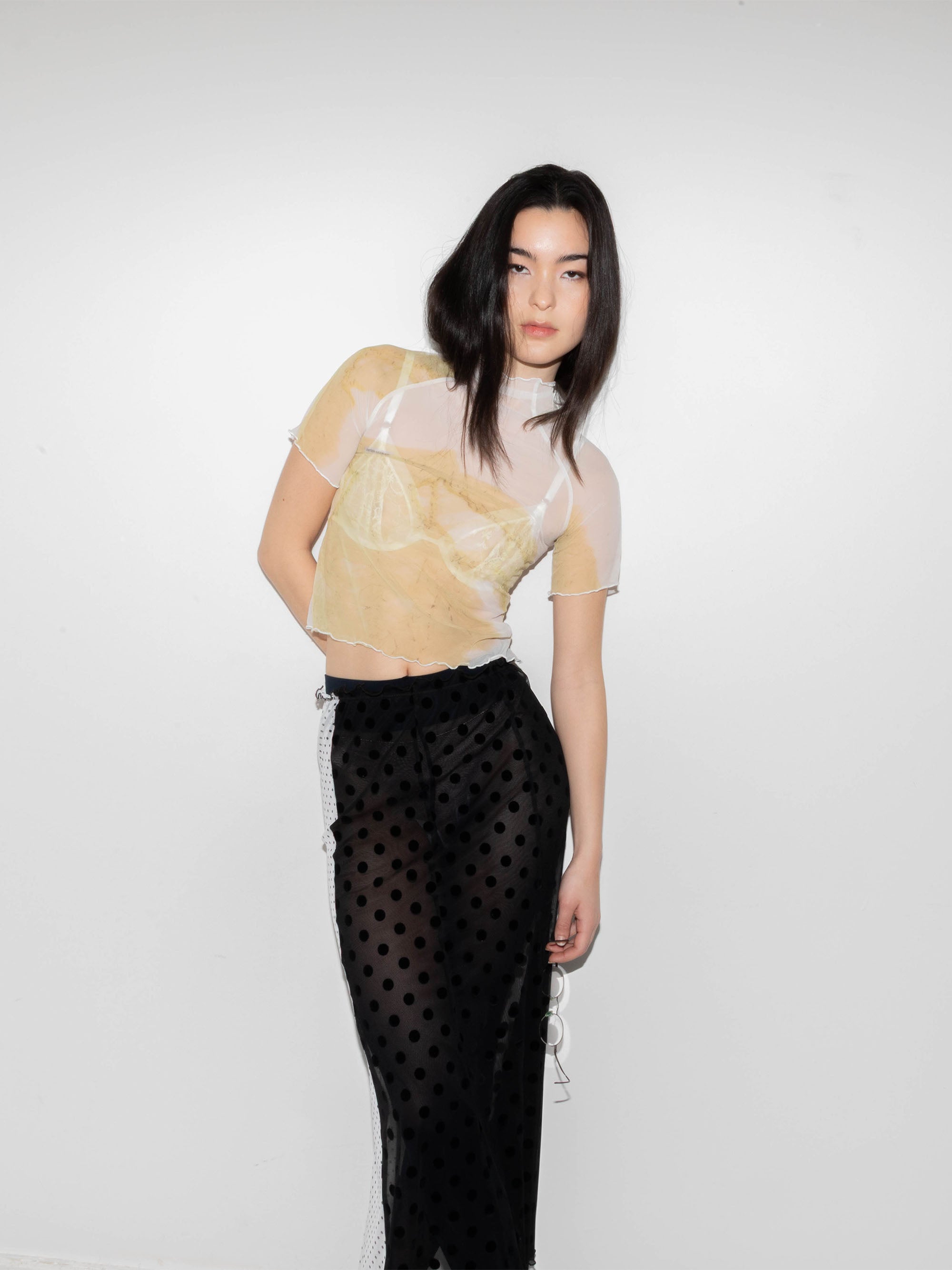 Black & White Polka Dots Long Skirt