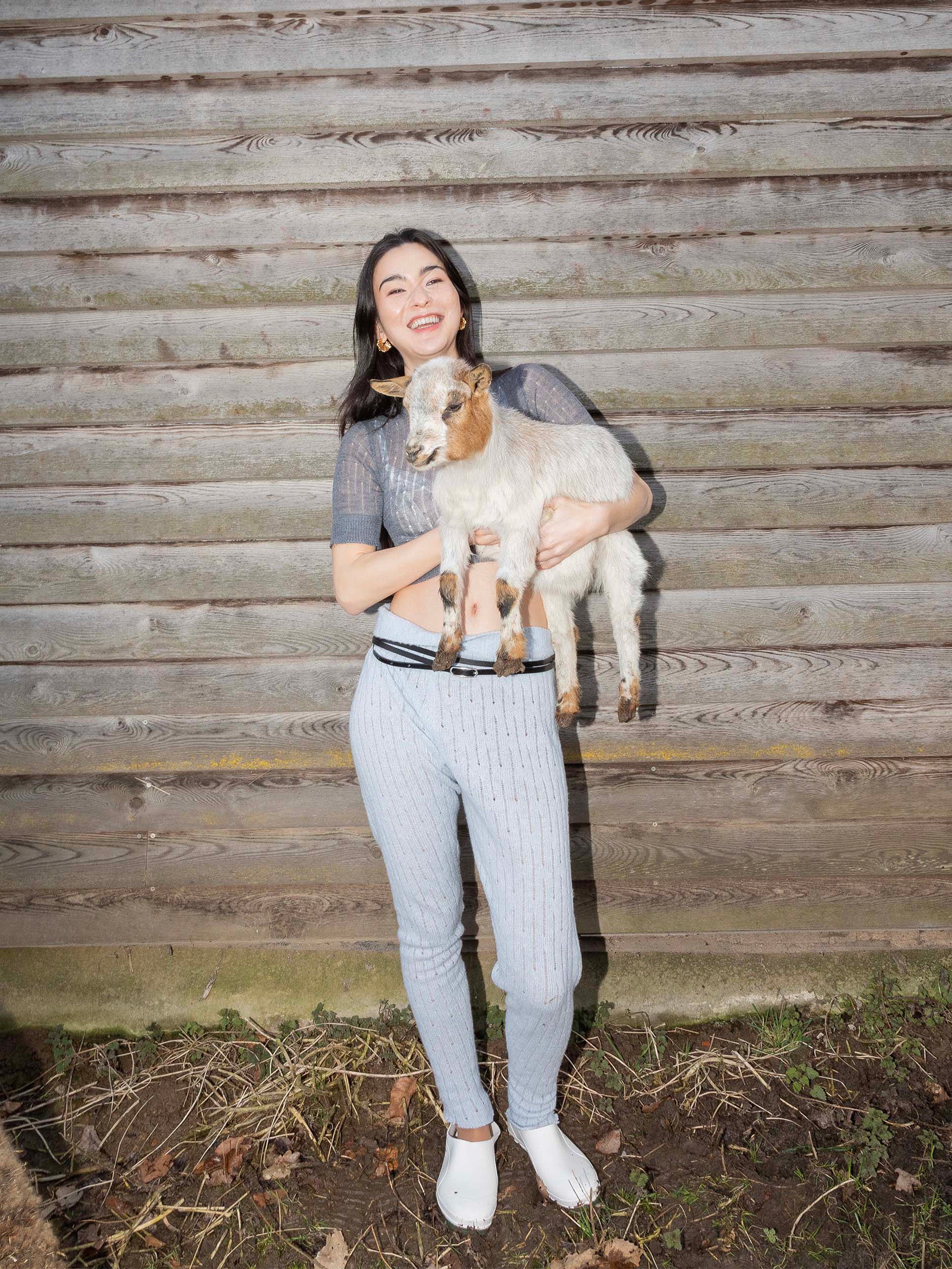 Open-Knit Wool Leggings