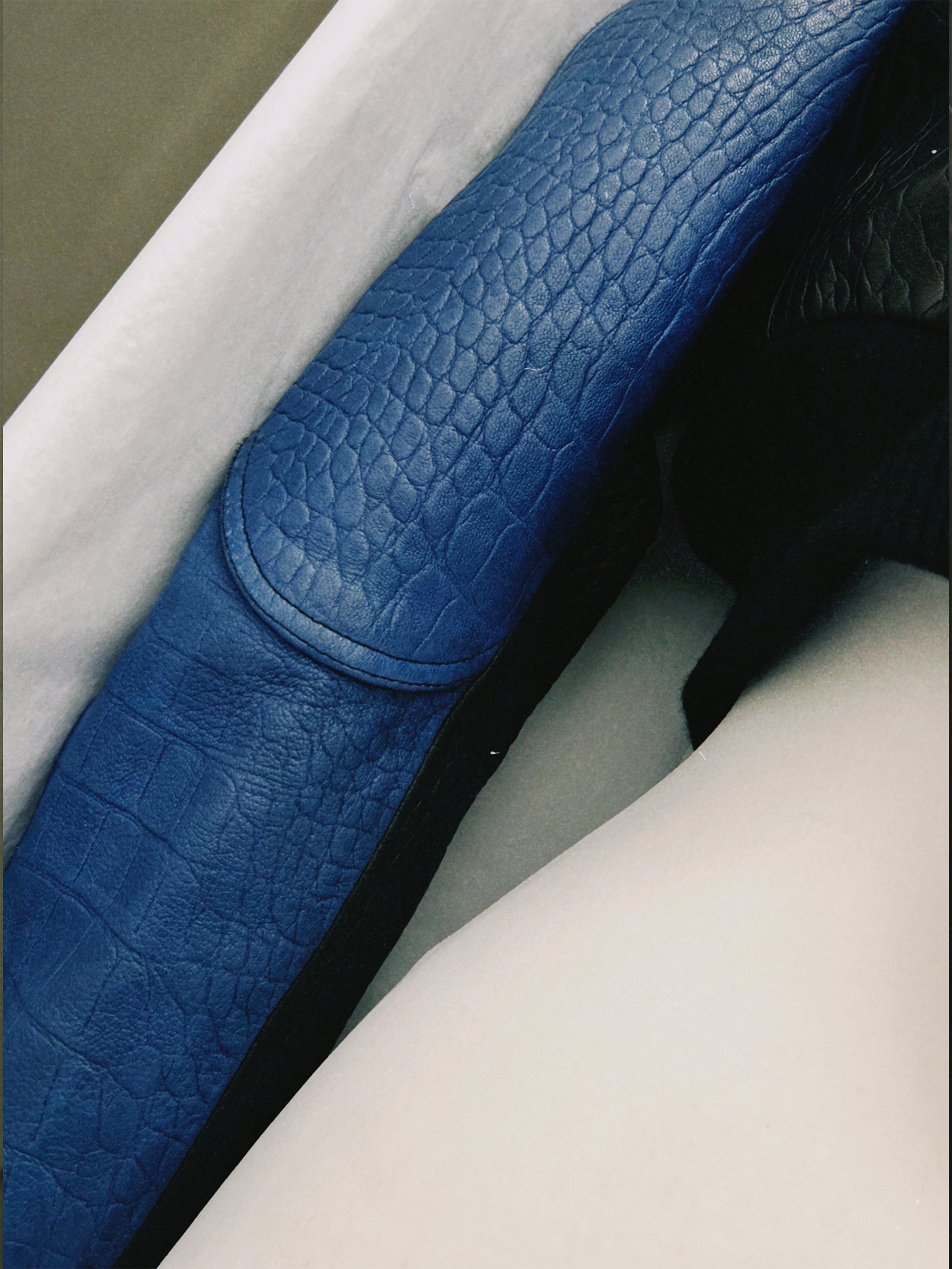 SS24 Look 02 – Crocodile-Embossed Leather Bomber