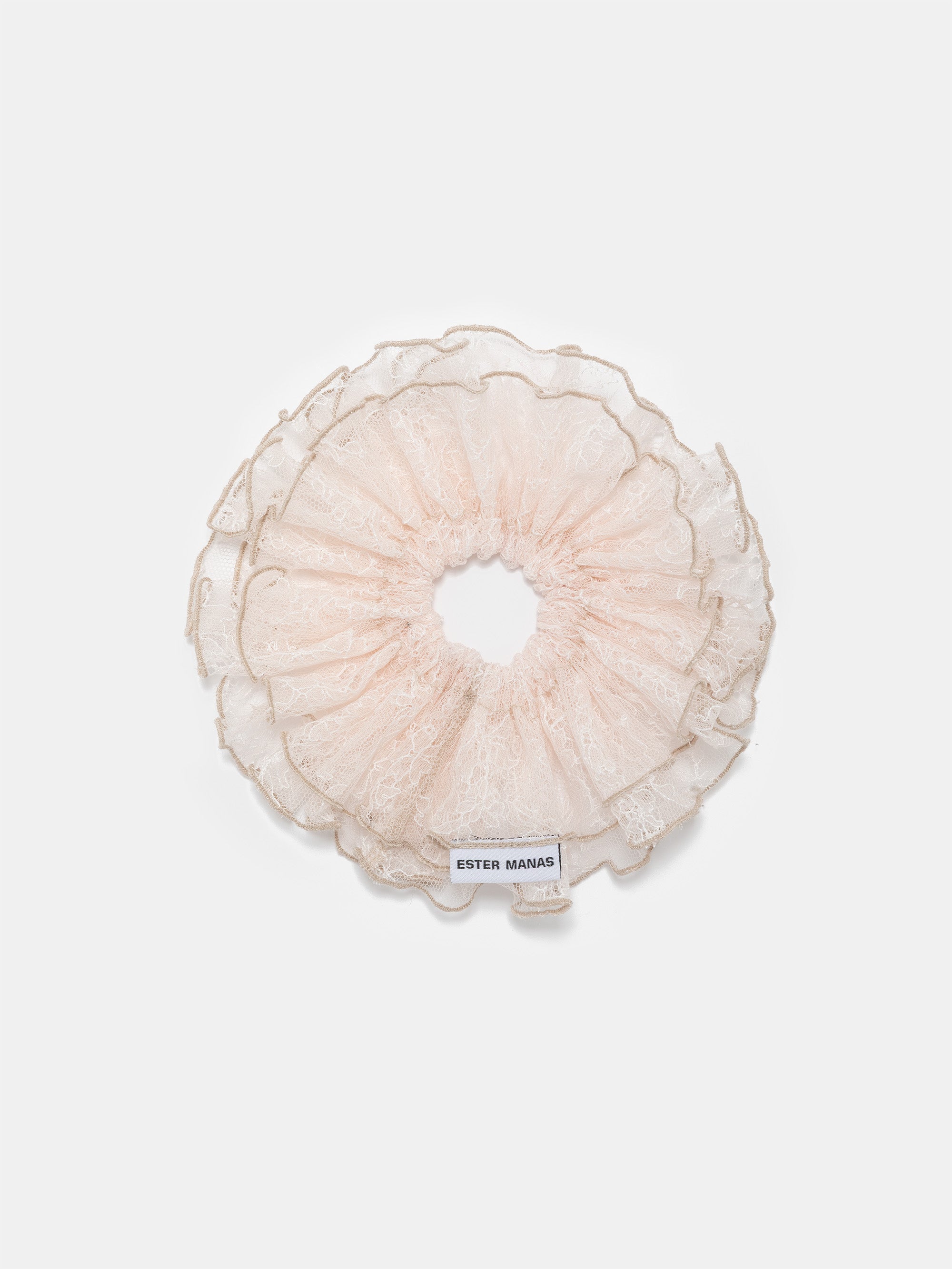Blush Ruffled Lace Scrunchie