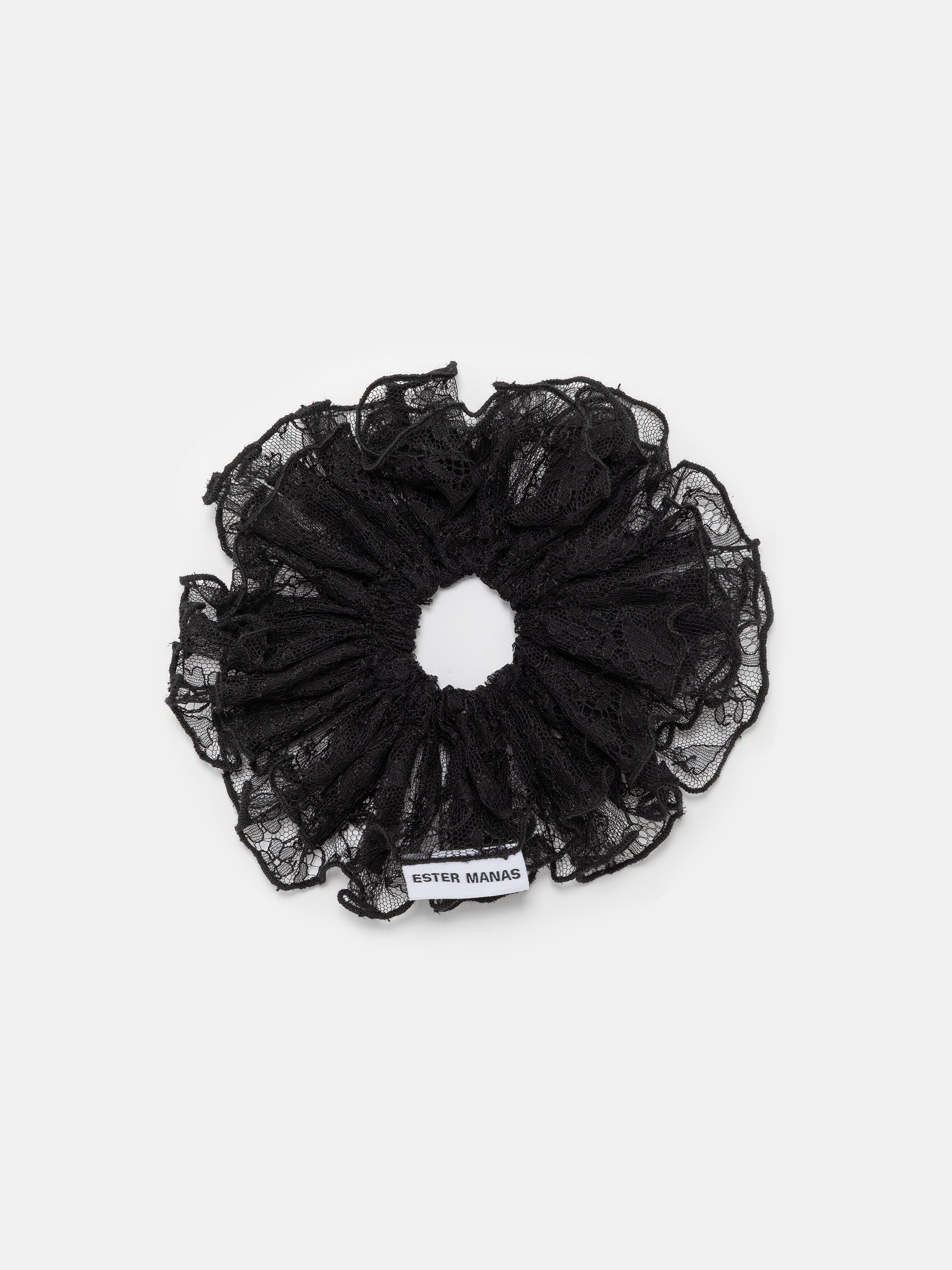 Black Floral Lace Scrunchie