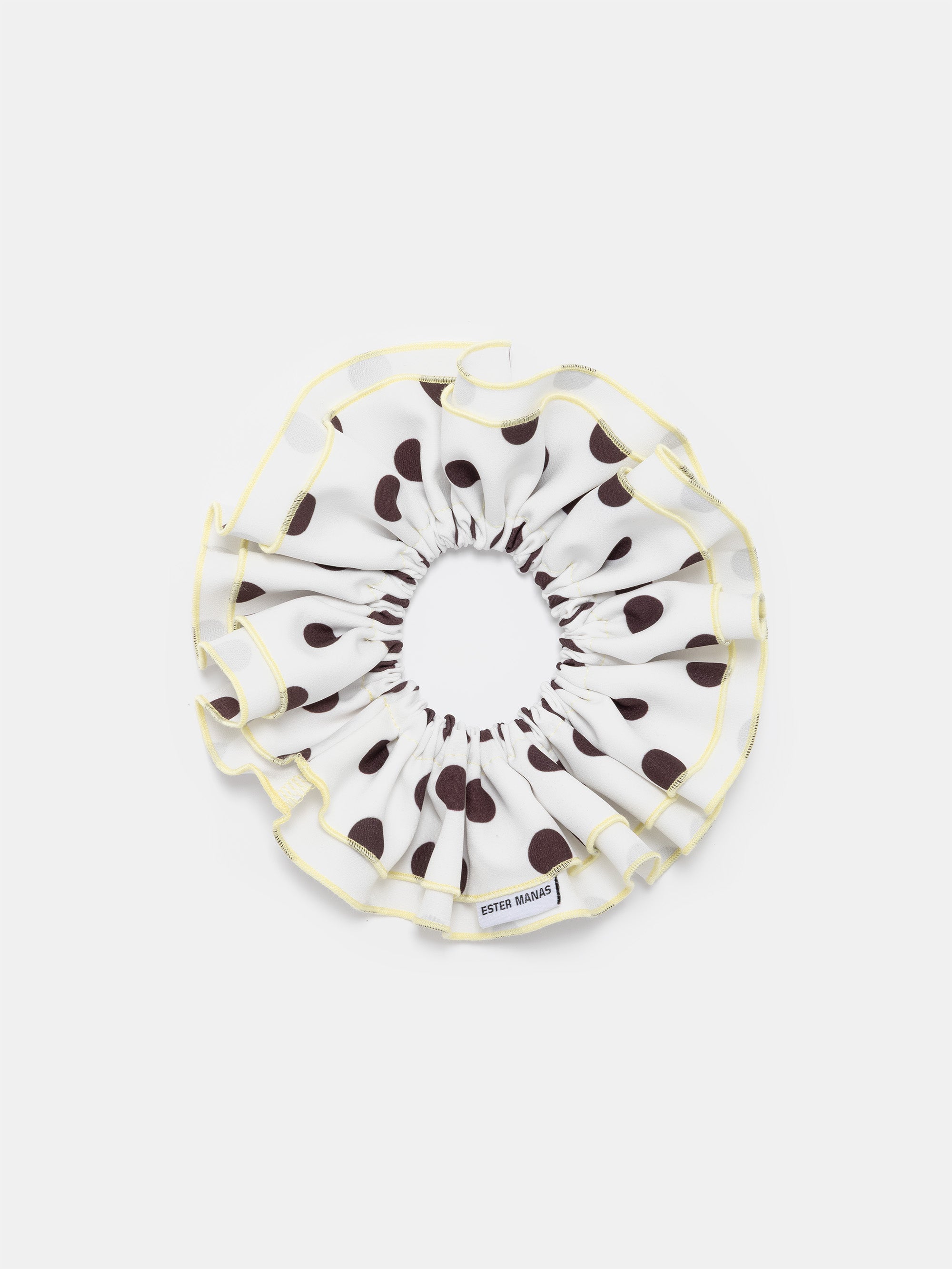 Polka Dot Ruffled Scrunchie