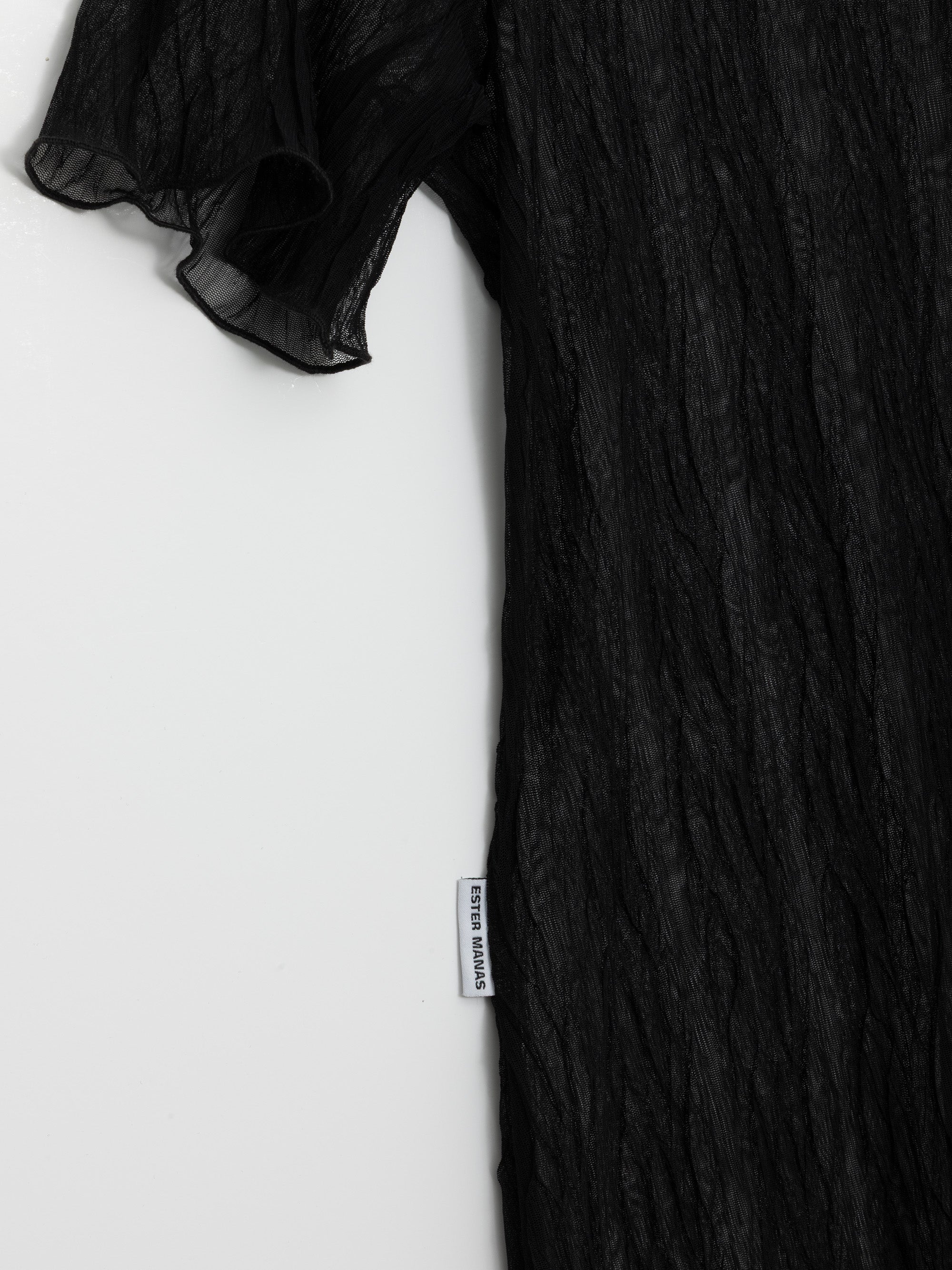Black Crumpled Easy Dress