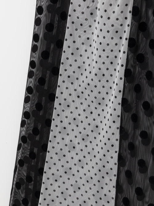 Black & White Polka Dots Long Skirt