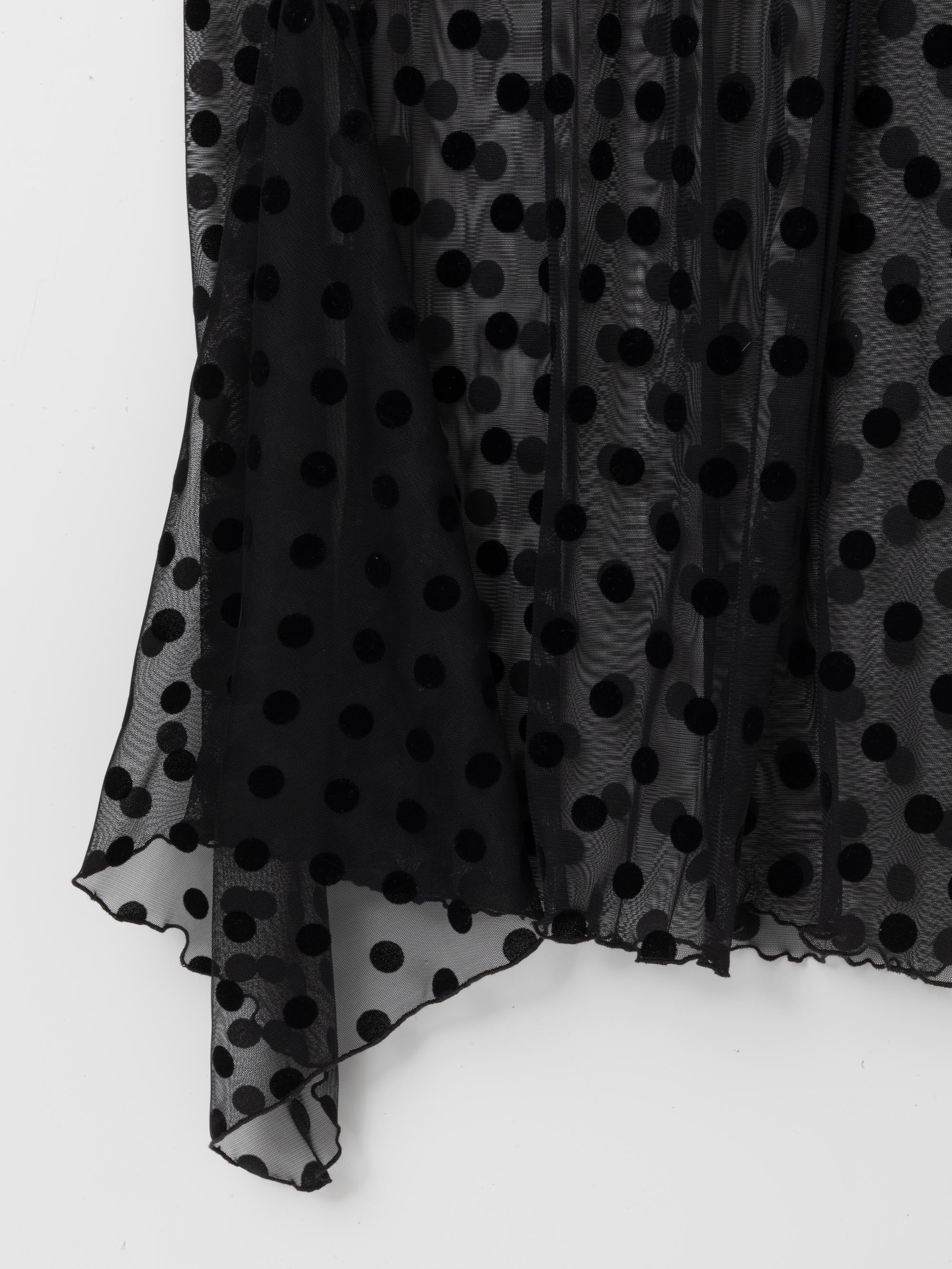Black Polka Dots Asymmetric Skirt