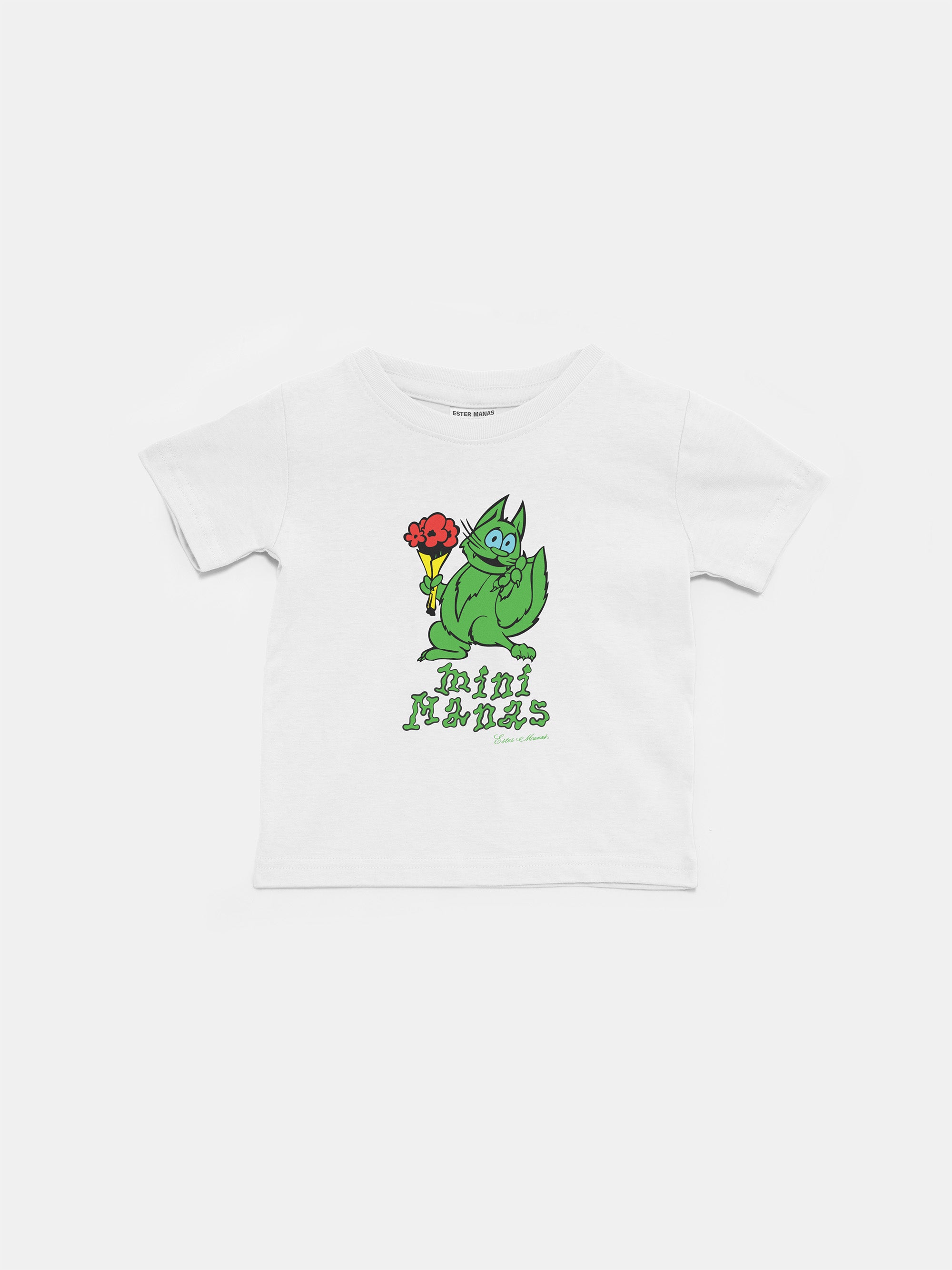 Mini Manas - The Quirky Green Cat T-shirt