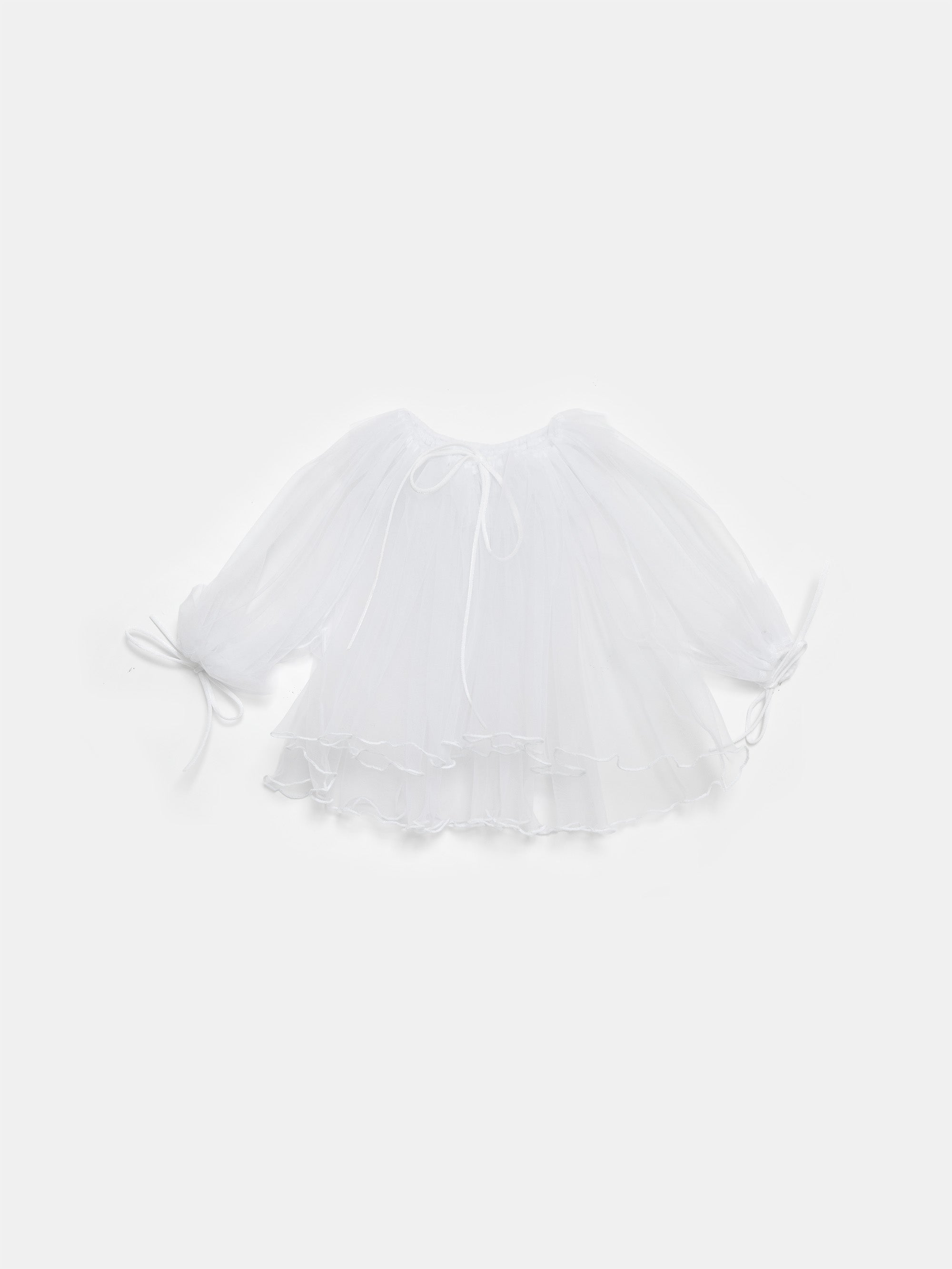 Mini Manas - White Maxi Gathered Blouse