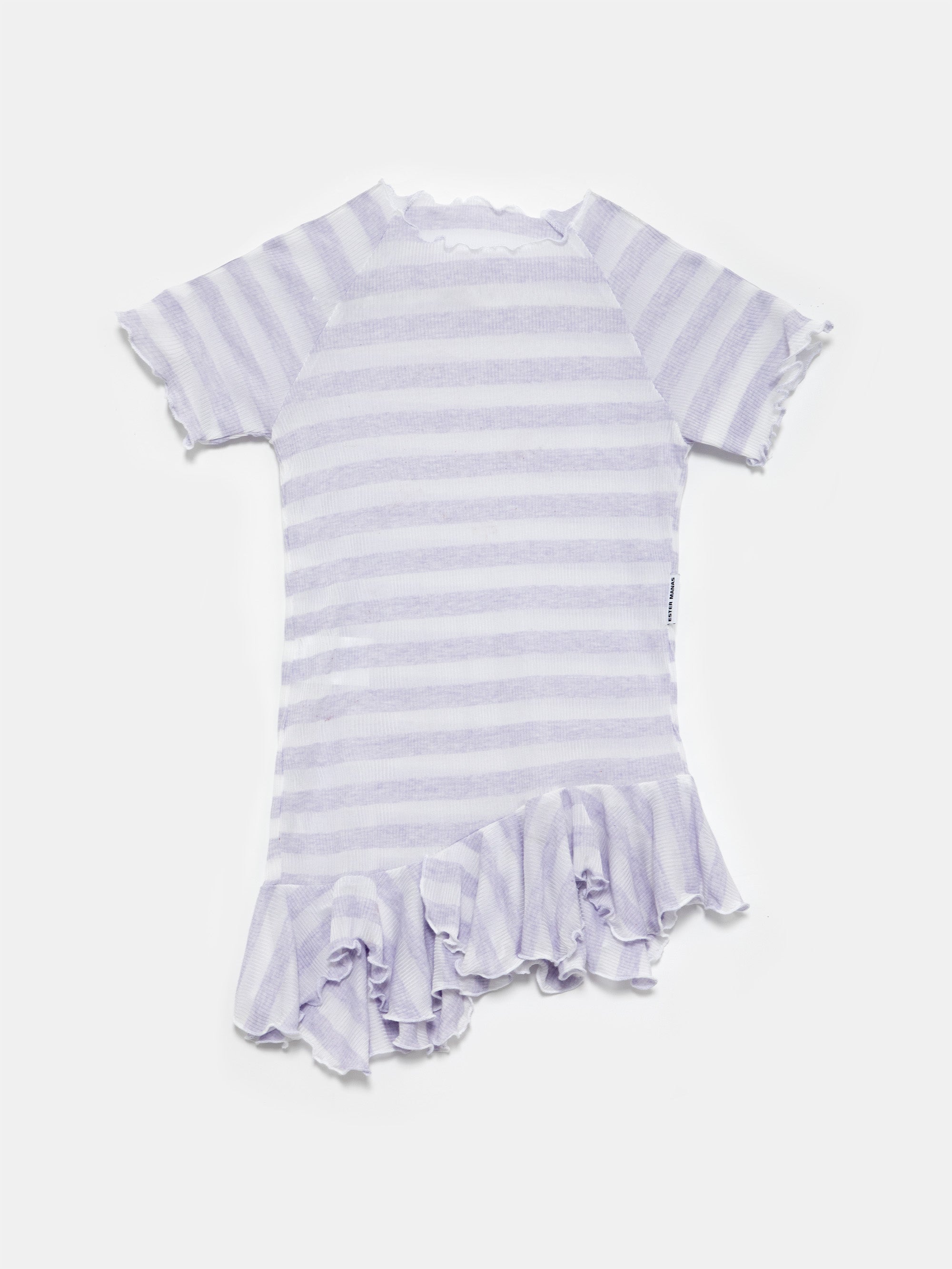 Mini Manas - White & Lilac Easy Asymmetrical Dress