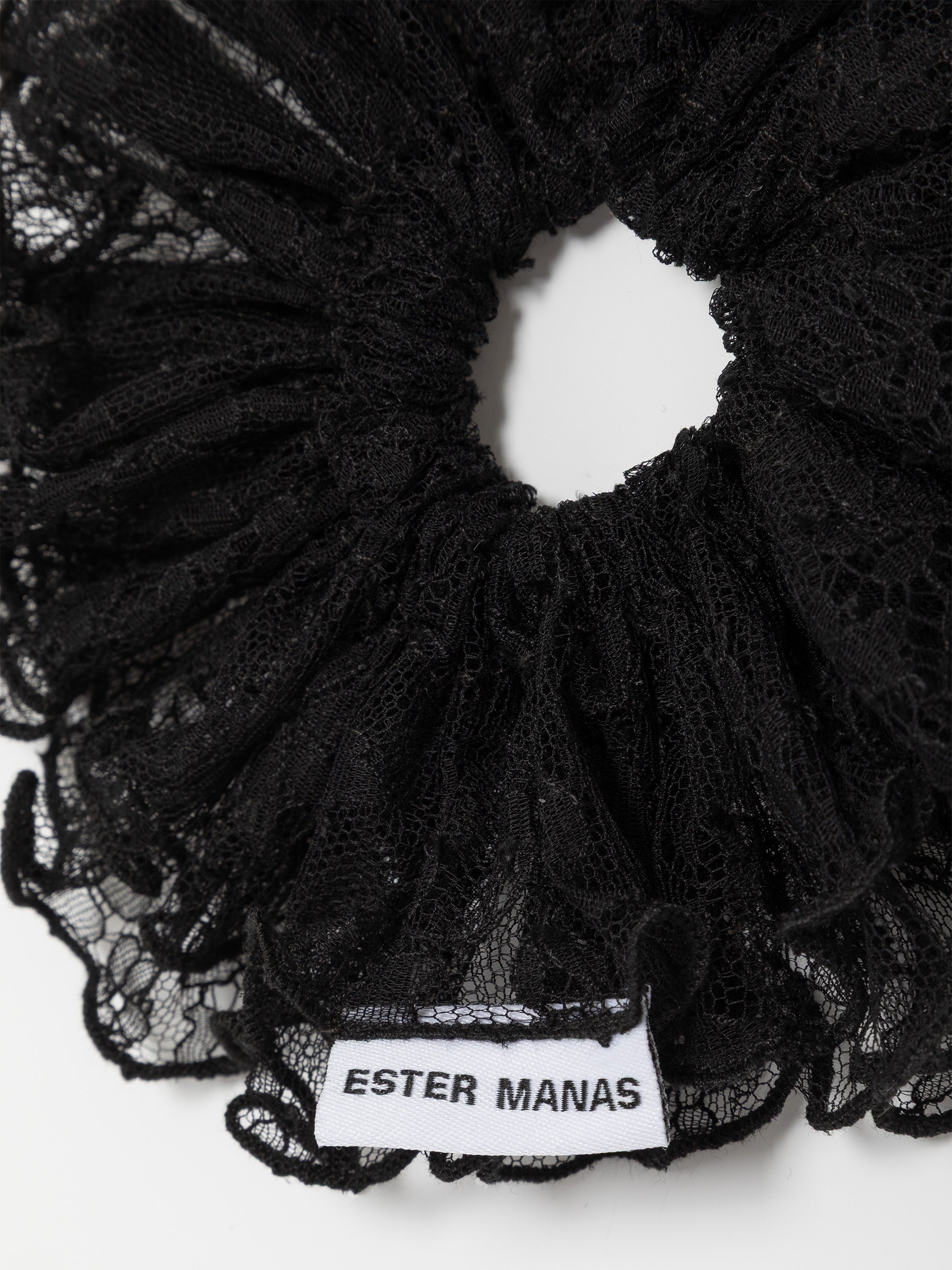 Black Floral Lace Scrunchie