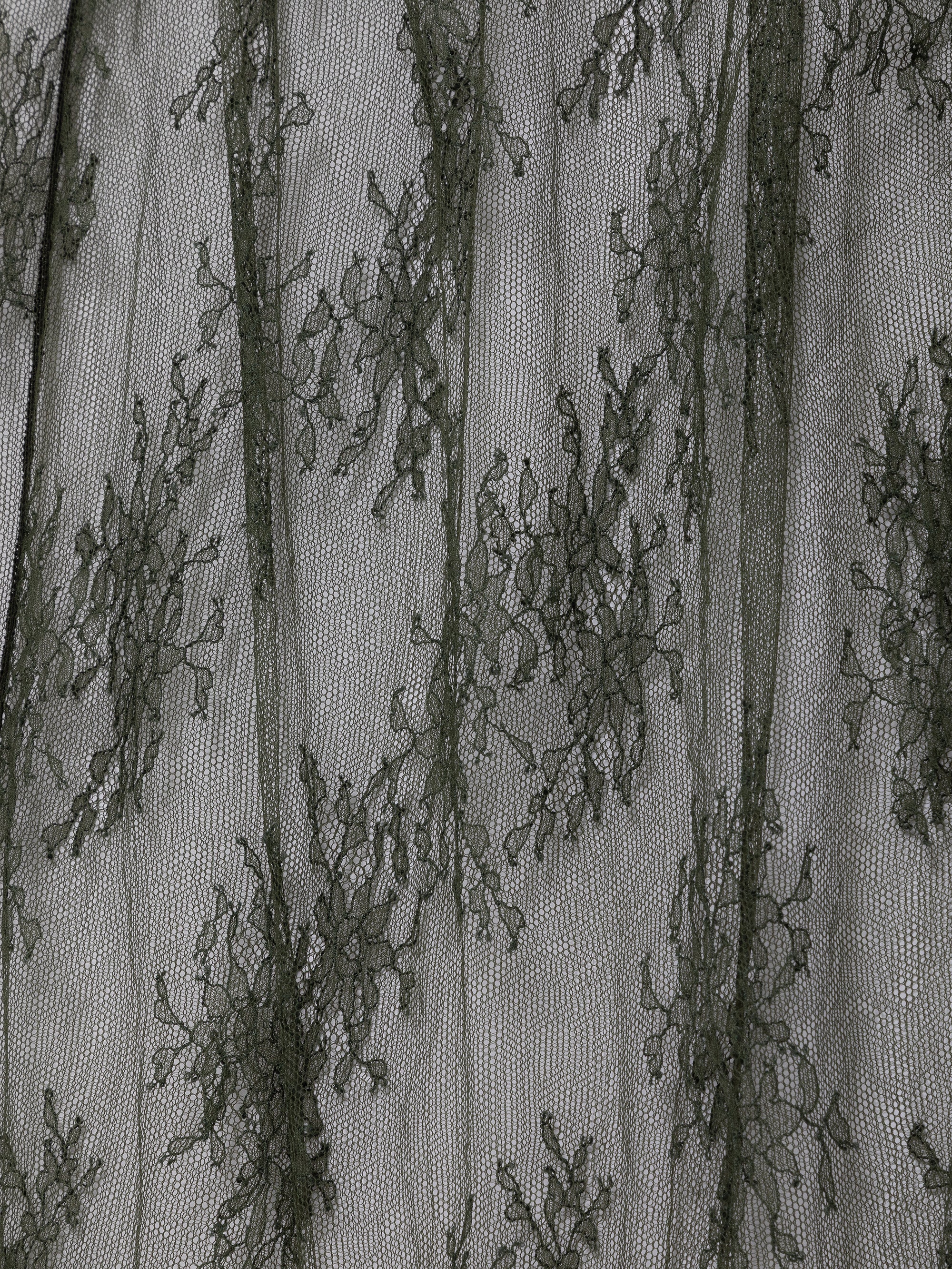 Khaki Green Floral Lace Skirt