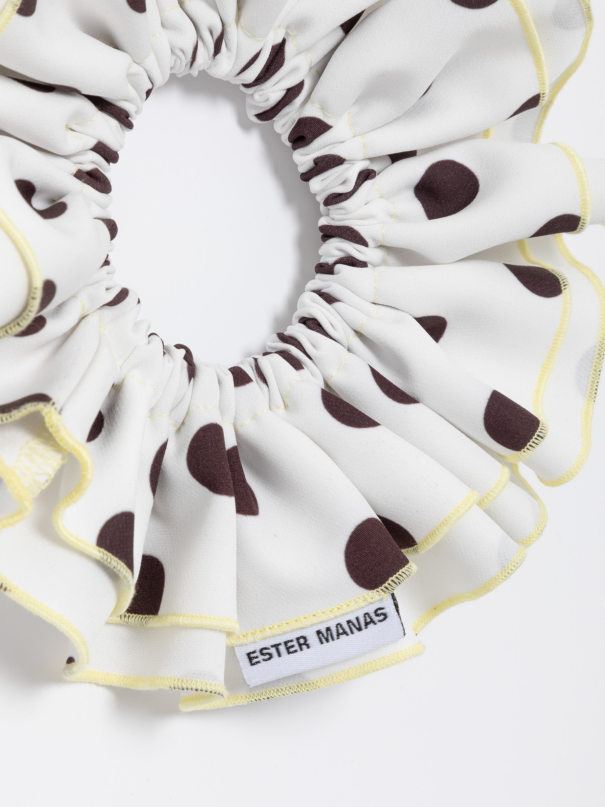 Polka Dot Ruffled Scrunchie