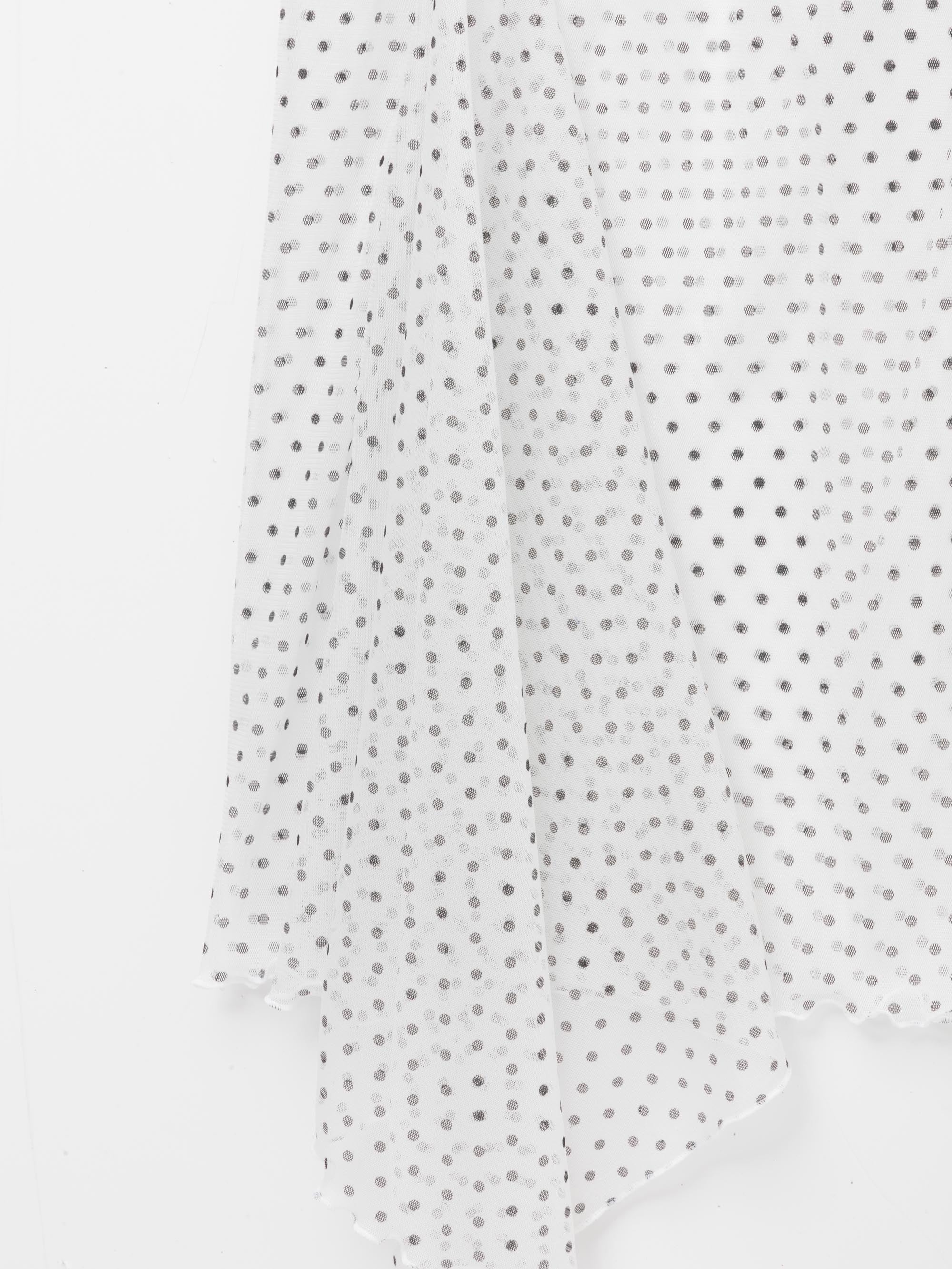 White Polka Dots Asymmetric Skirt