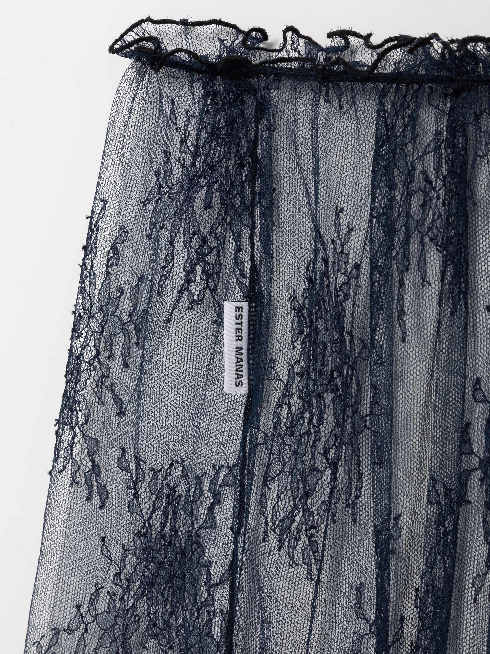 Navy Floral Lace Skirt