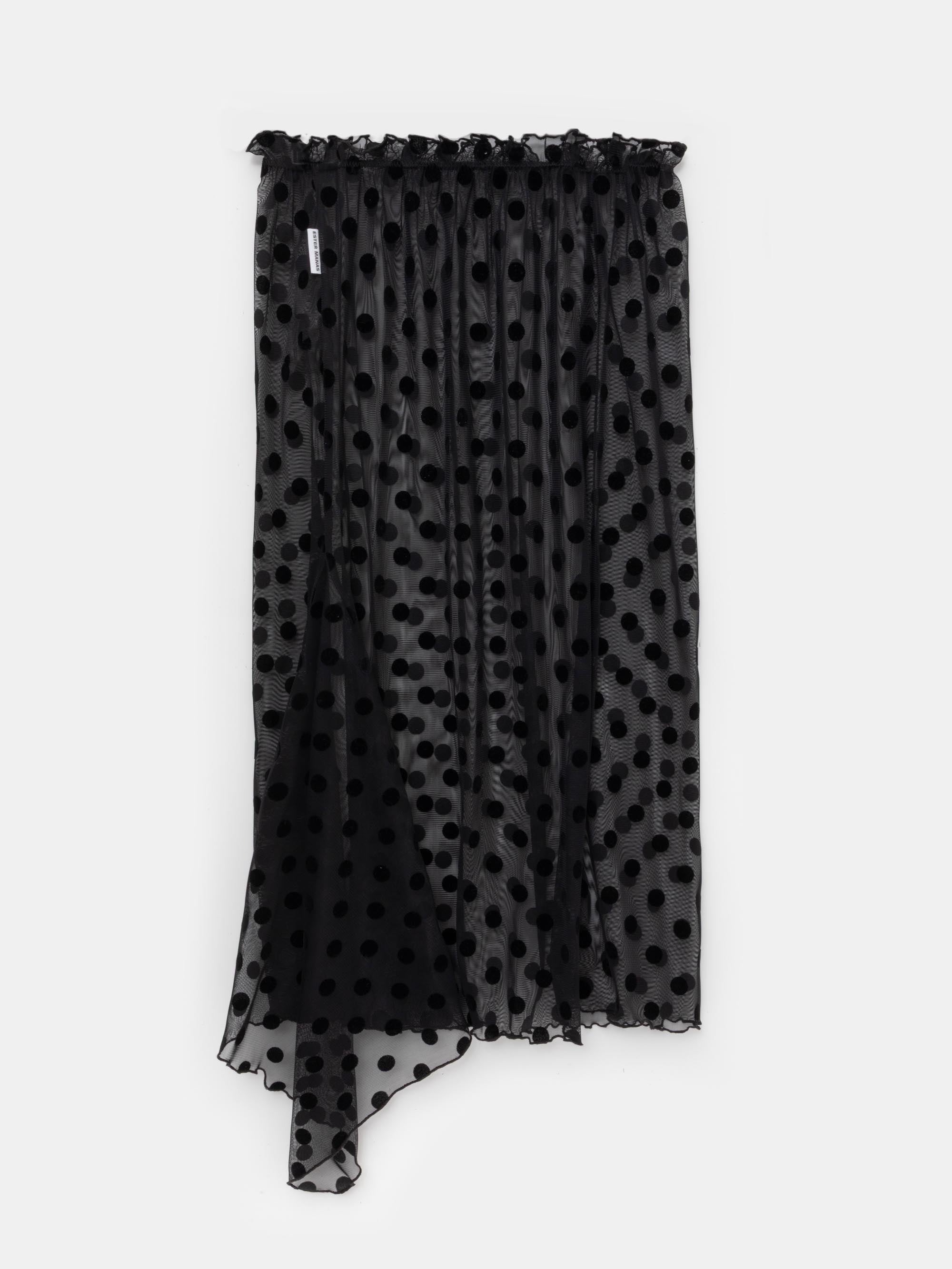 Black Polka Dots Asymmetric Skirt