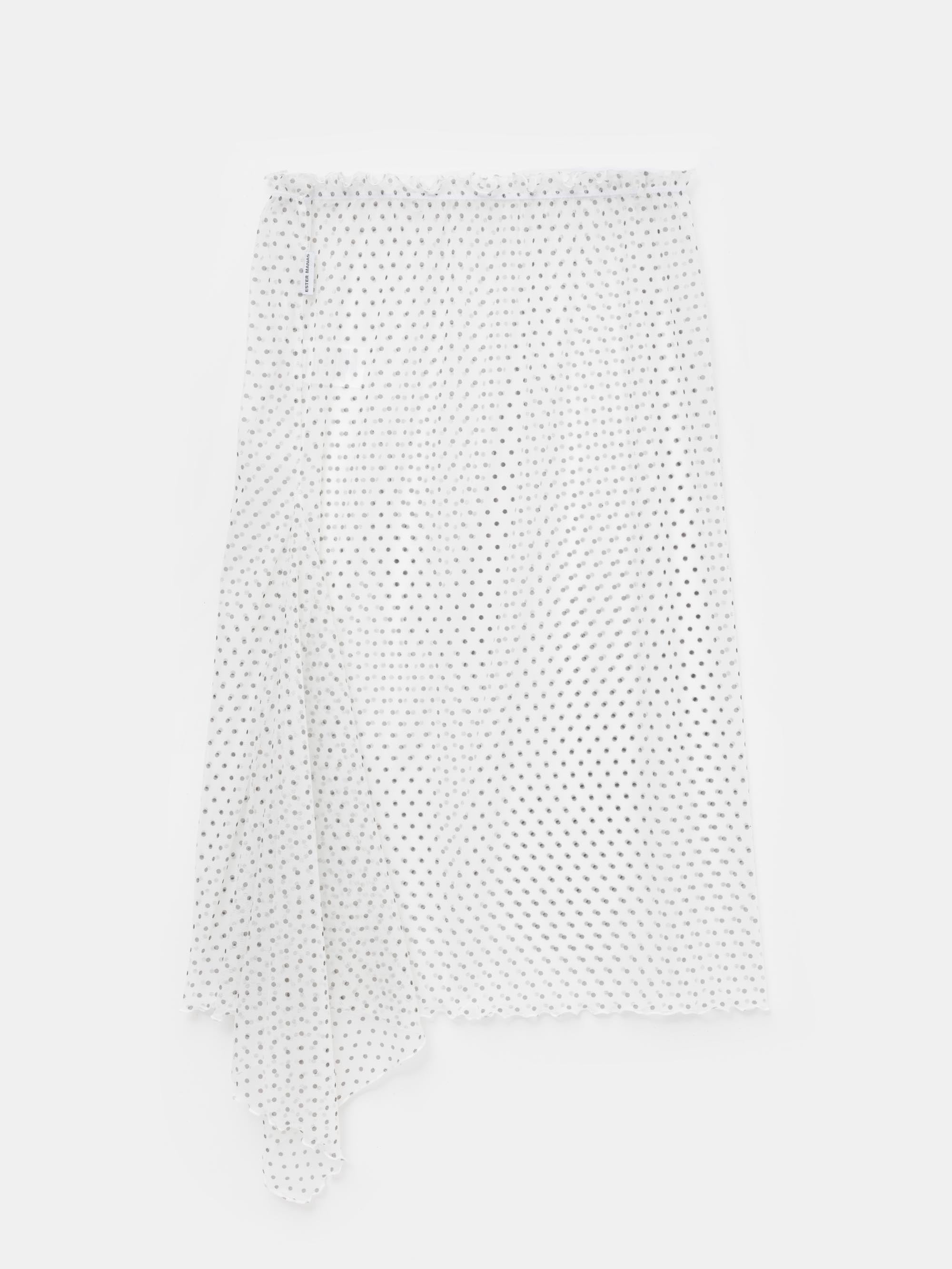 White Polka Dots Asymmetric Skirt