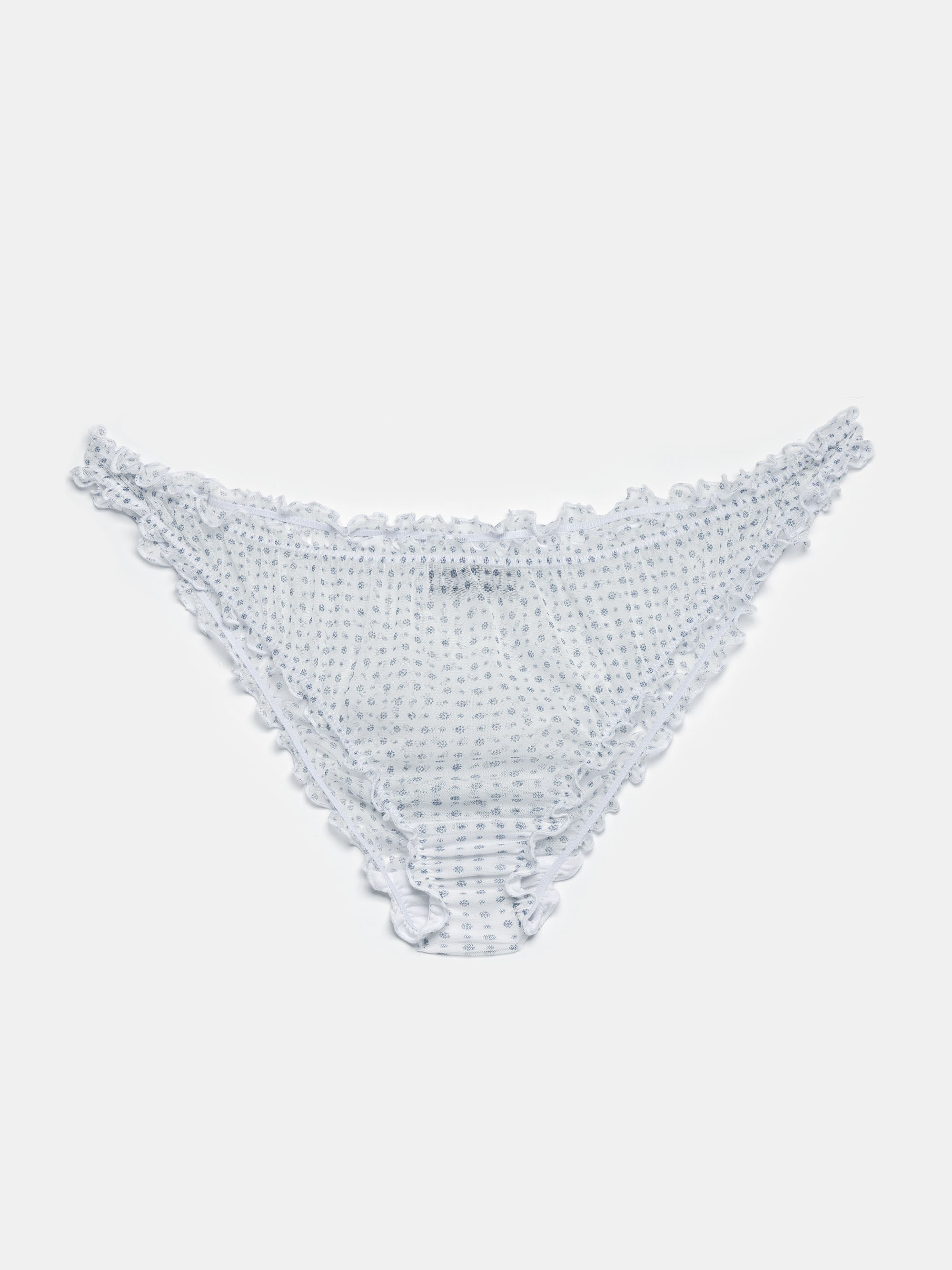 Micro Blue Floral Ruffled Panties