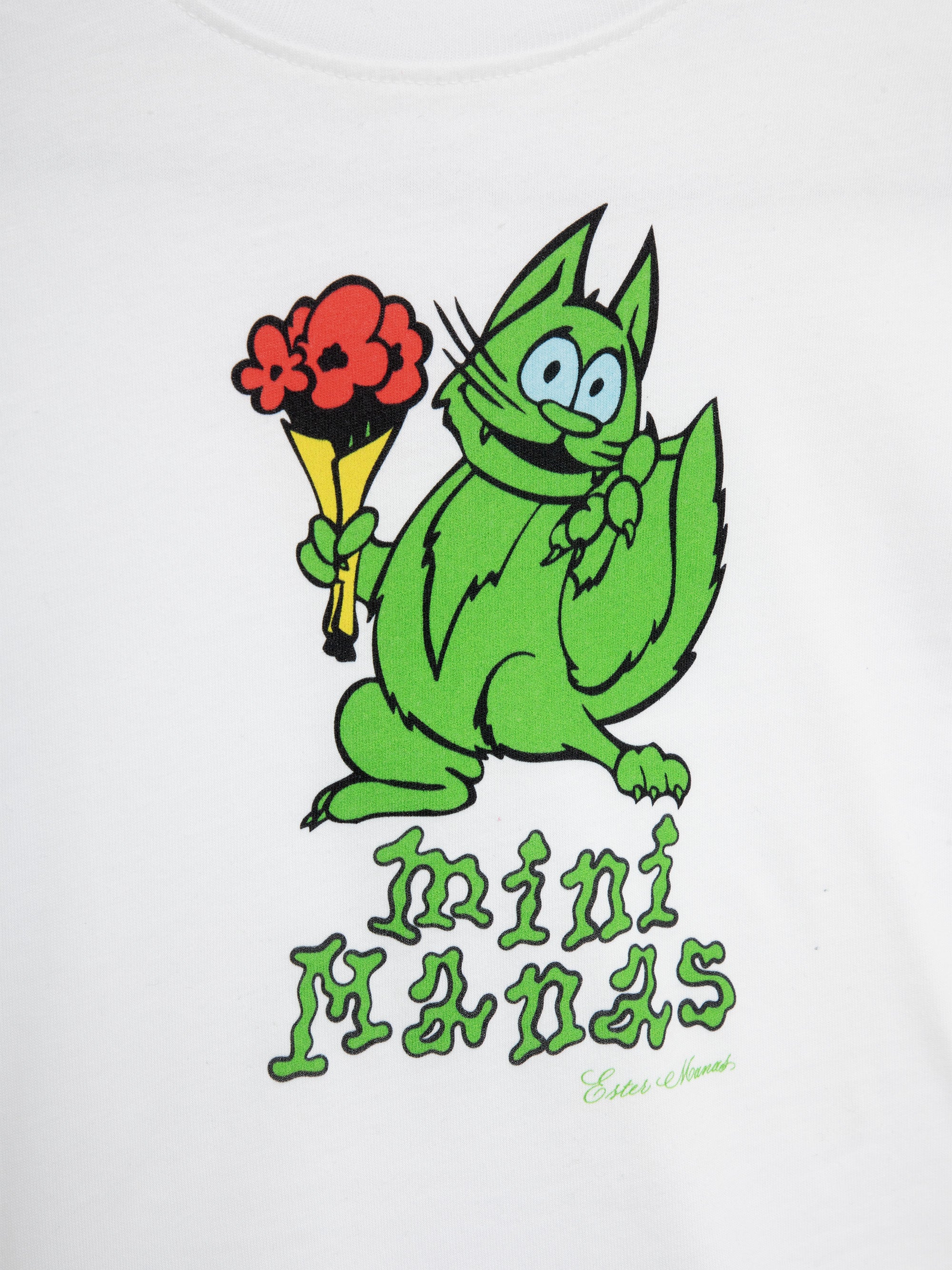 Mini Manas - The Quirky Green Cat T-shirt