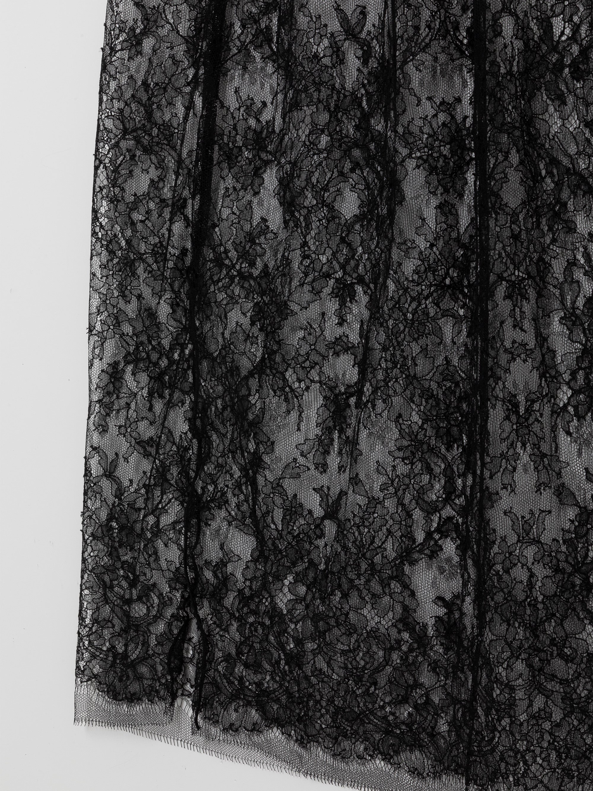 Black Floral Lace Skirt