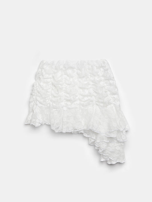 White Lace Signature Mini Skirt