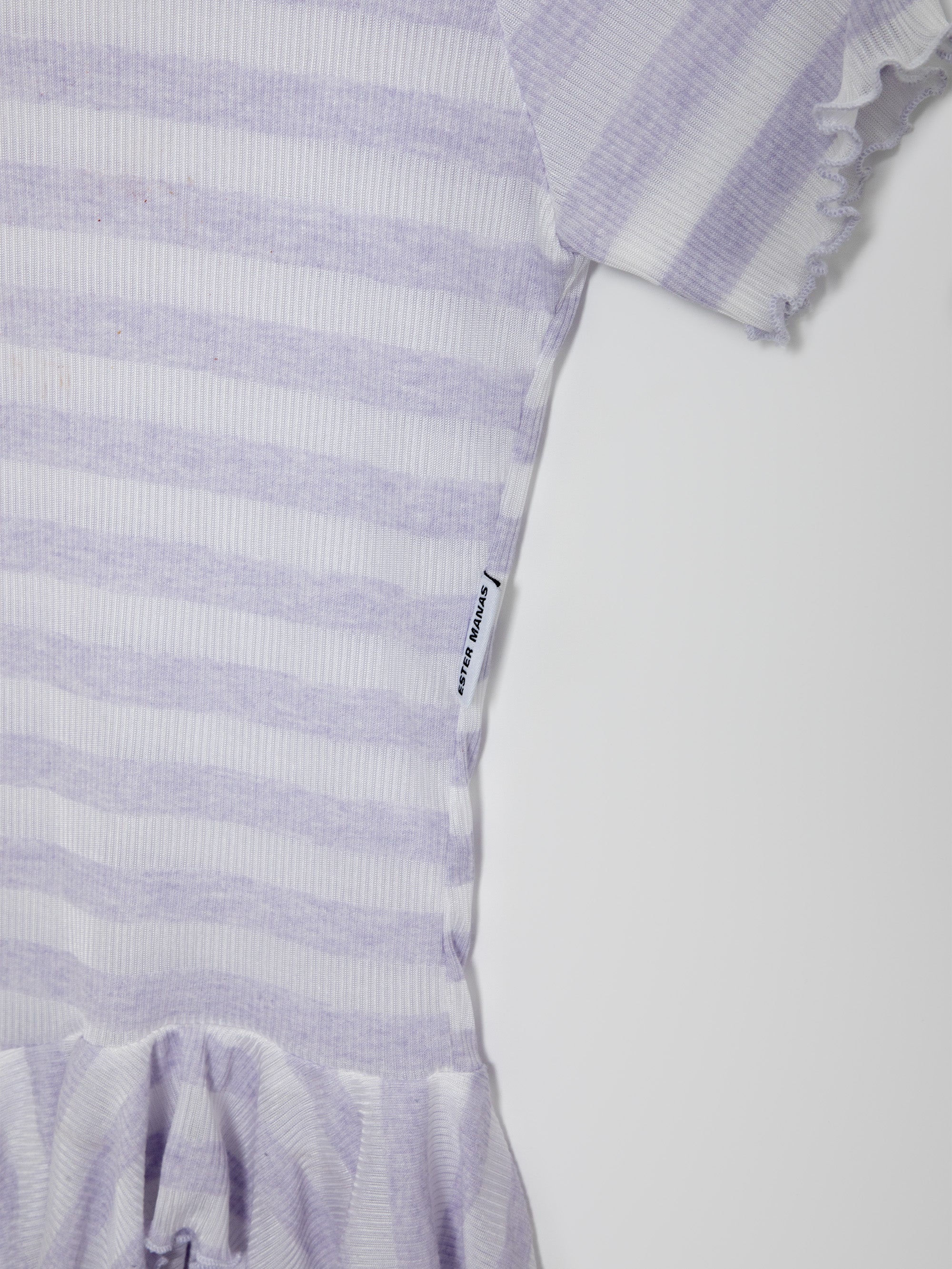 Mini Manas - White & Lilac Easy Asymmetrical Dress