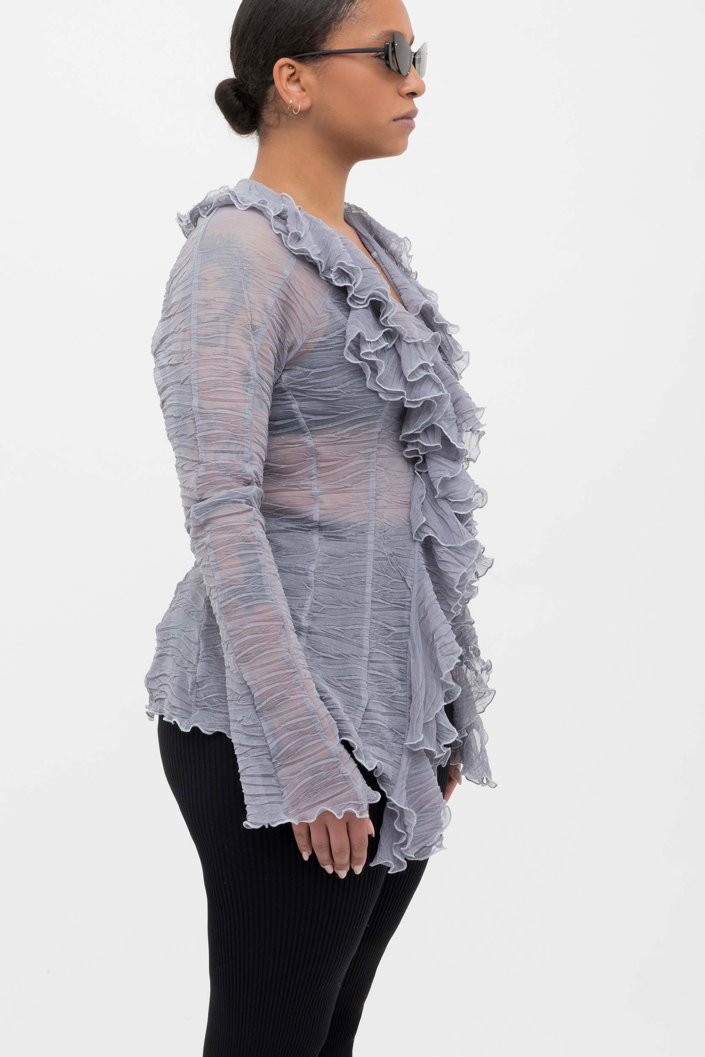 Grey Crumpled Bolero